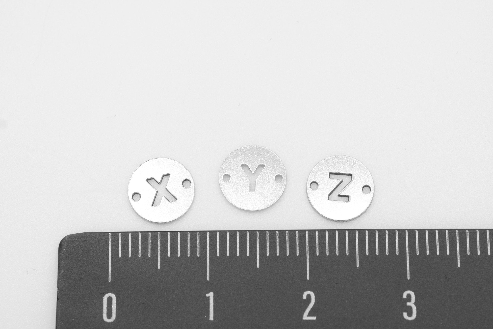 Letter Connector Charm A - Z, Wholesale, 925 Sterling Silver, 7mm, Alphabet Personalized Permanent Jewelry Charm - HarperCrown