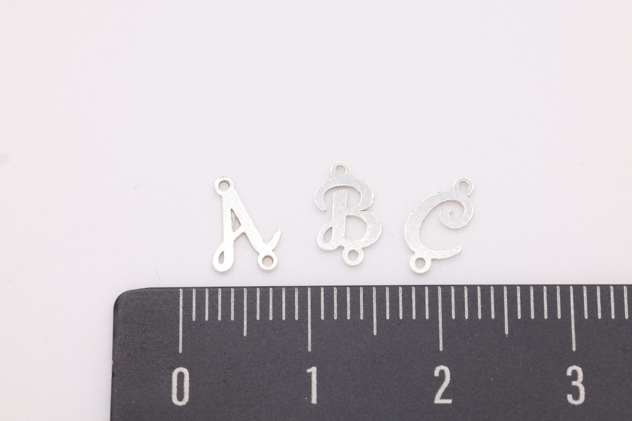 Letter Connector Charm A - Z, Wholesale, 925 Sterling Silver, 9mm x 5mm, Alphabet Personalized Permanent Jewelry Charm - HarperCrown