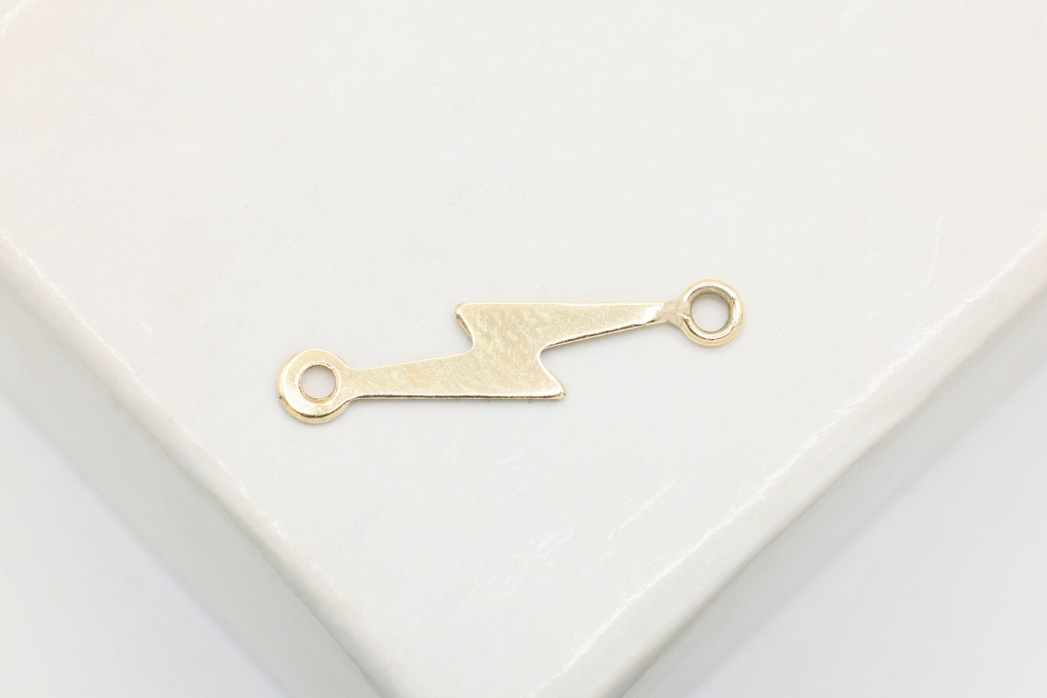 Lightning Bolt Connector Charm, 14/20 Gold-Filled, 15mm x 4mm, Wholesale, Celestial, Jewelry Making Charm - HarperCrown
