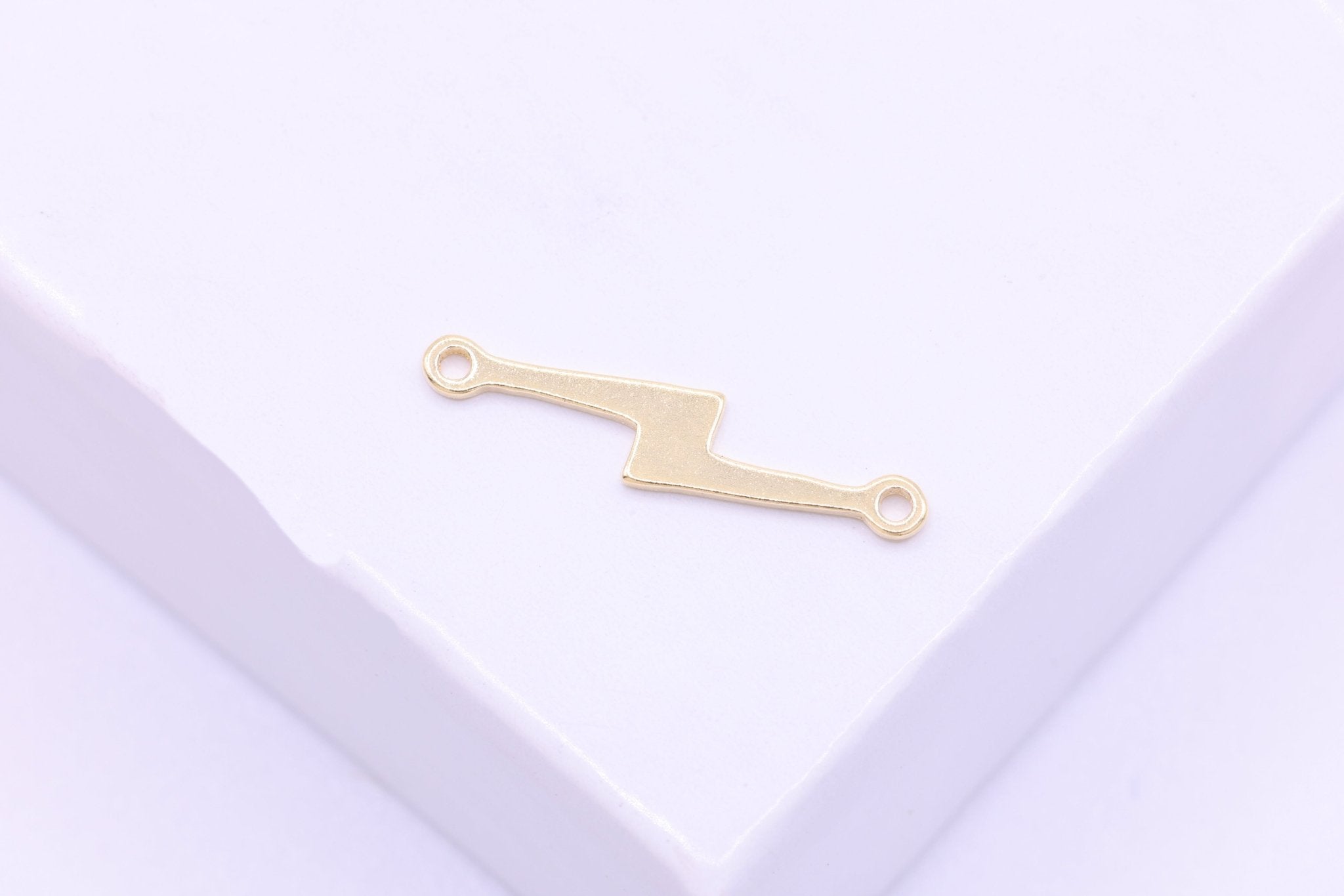 Lightning Connector Charm, Wholesale, 14/20 Gold - Filled, 15mm x 4mm, Lightning Bolt Celestial Night Sky Permanent Jewelry - HarperCrown