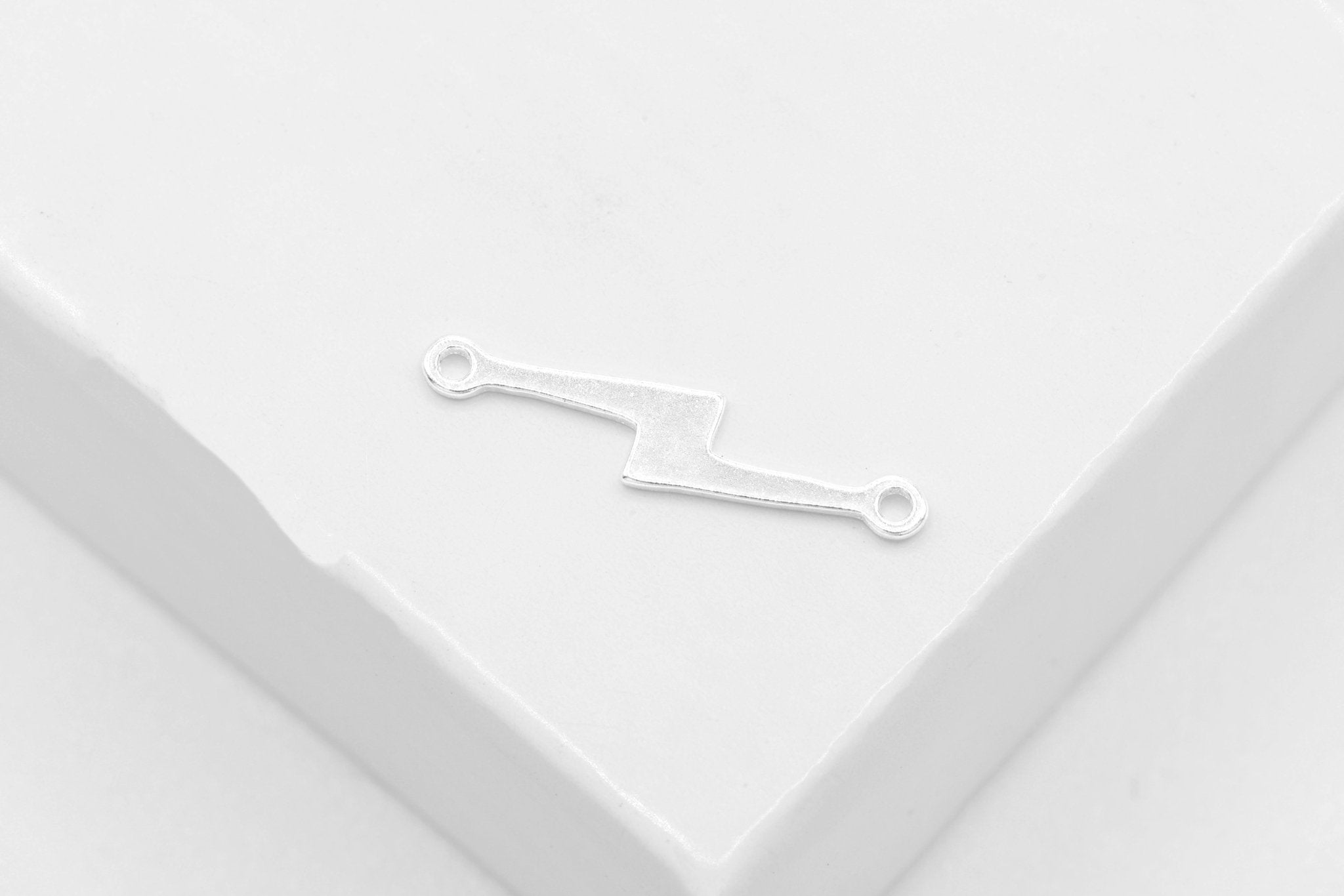 Lightning Connector Charm, Wholesale, 925 Sterling Silver, 15mm x 4mm, Lightning Bolt Celestial Night Sky Permanent Jewelry - HarperCrown