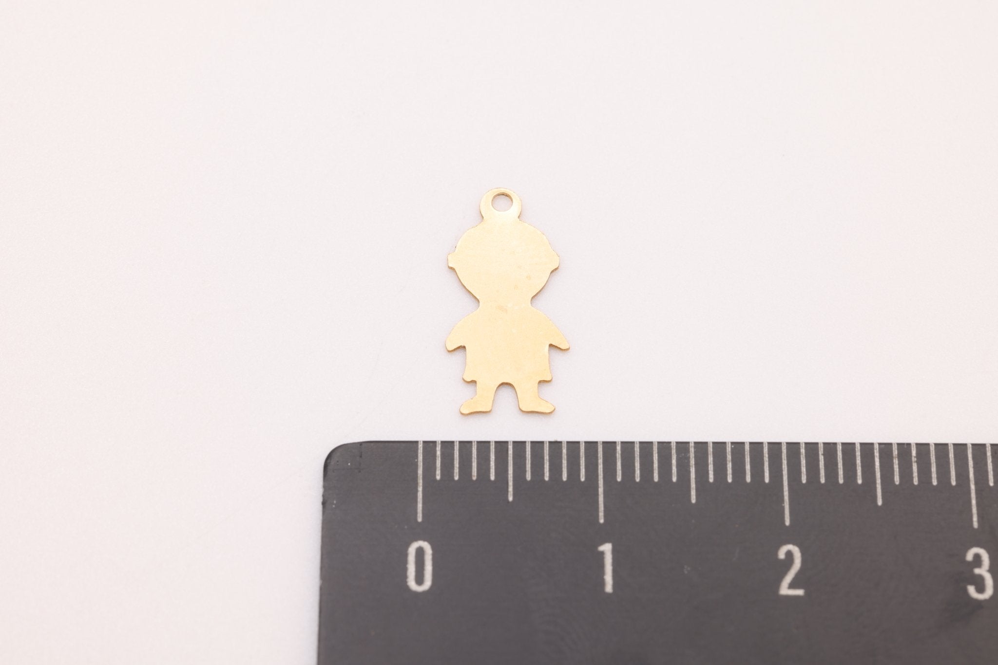 Little Boy Blank Charm, Gold - Filled, 14mm x 7mm, Boy Cutout Silhouette Stamping and Engravable, Bulk DIY Wholesale Jewelry Making Charm - HarperCrown