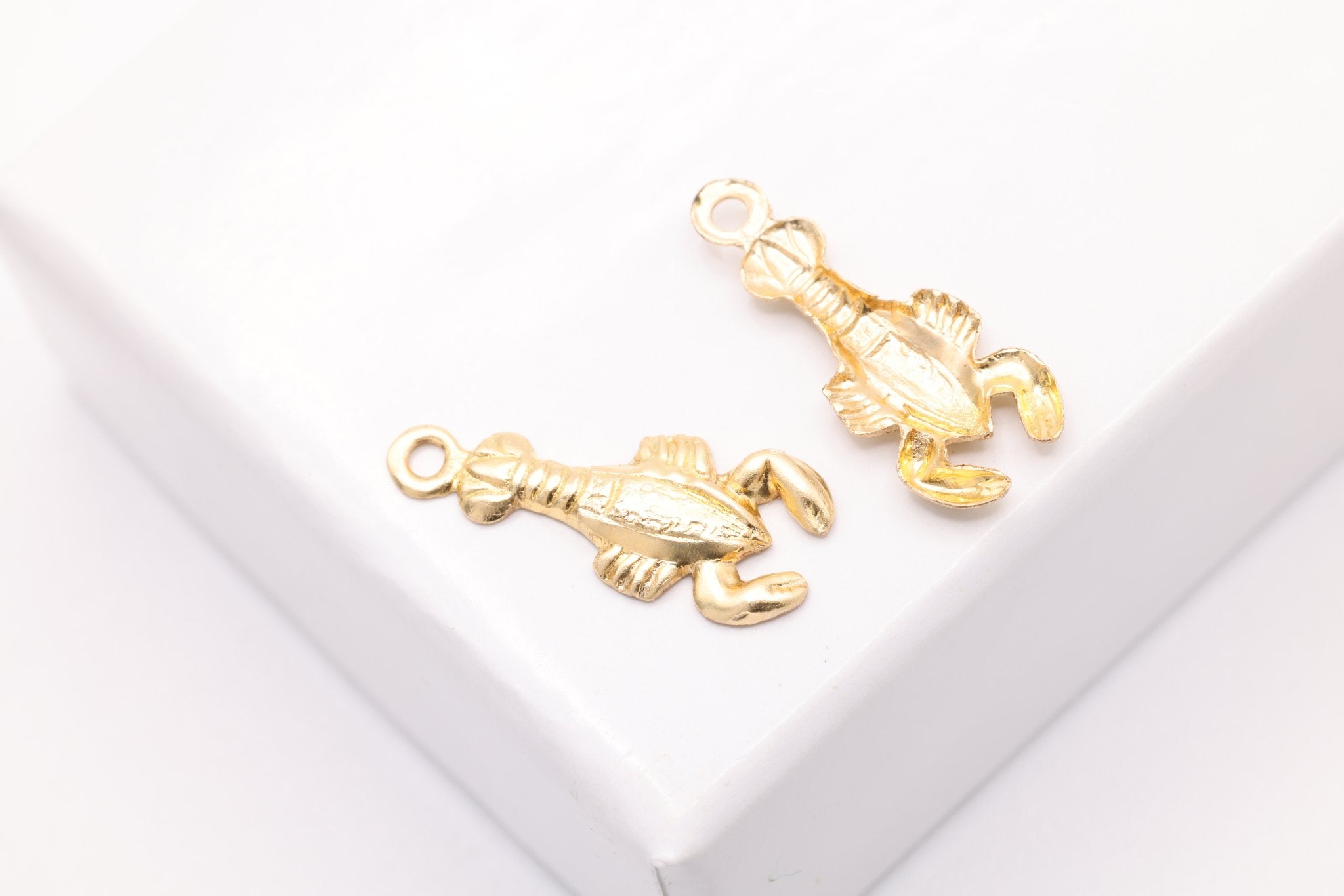 Lobster Charm, Gold - Filled, 14mm x 6mm, Bulk Wholesale Jewelry Making Charm - HarperCrown