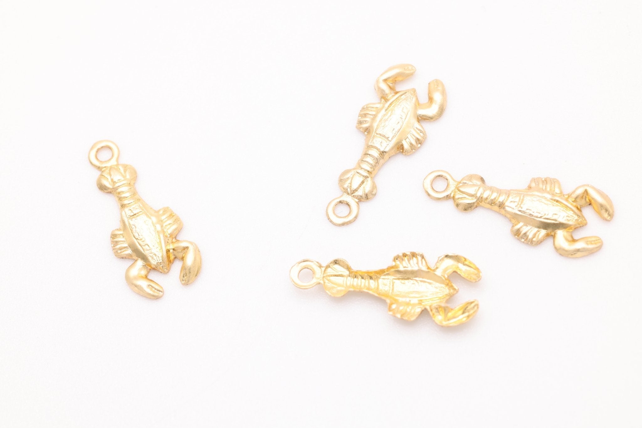Lobster Charm, Gold - Filled, 14mm x 6mm, Bulk Wholesale Jewelry Making Charm - HarperCrown