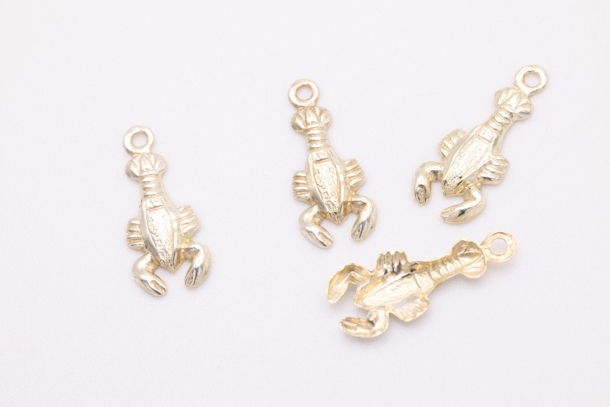 Lobster Charm, Sterling Silver, 14mm x 6mm, Bulk Wholesale Jewelry Making Charm - HarperCrown