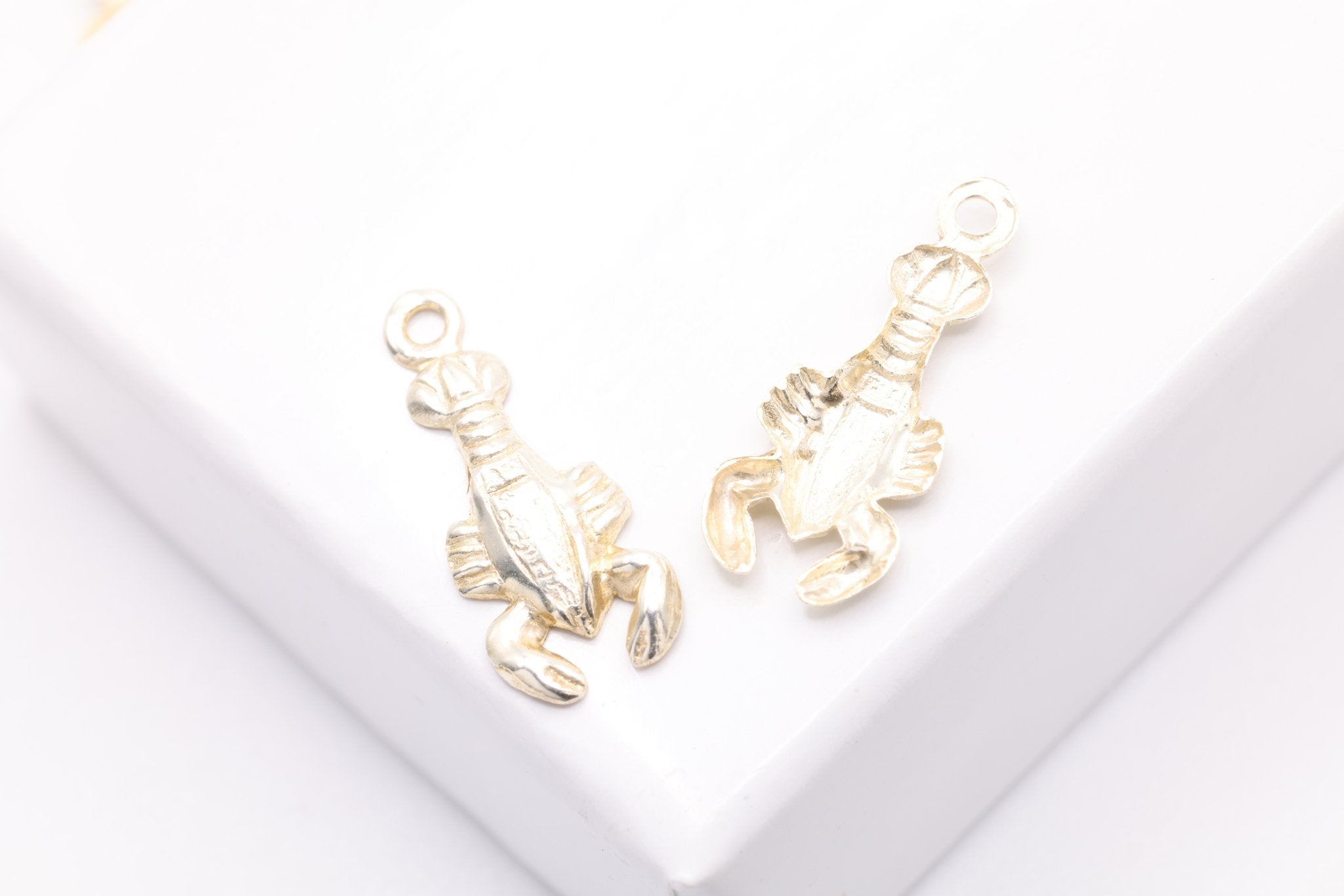 Lobster Charm, Sterling Silver, 14mm x 6mm, Bulk Wholesale Jewelry Making Charm - HarperCrown