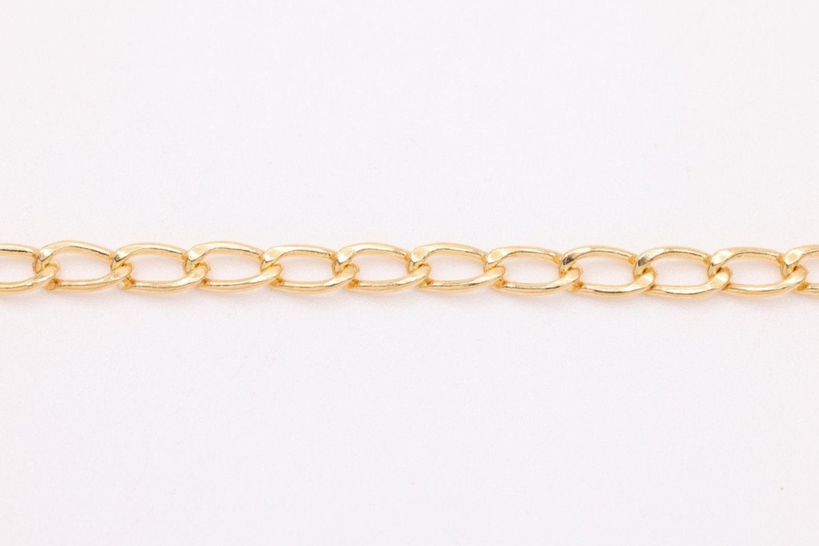 Long Curb Chain, Gold - Filled, 5mm x 3mm, Bulk DIY Spool Pay Per Foot Jewelry Making Chain - HarperCrown