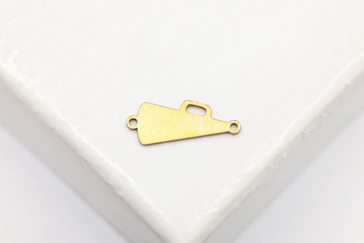 Megaphone Connector Charm, 14/20 Gold-Filled, 10mm x 5mm, Wholesale, Cheer Cheerleader, Jewelry Making Charm - HarperCrown