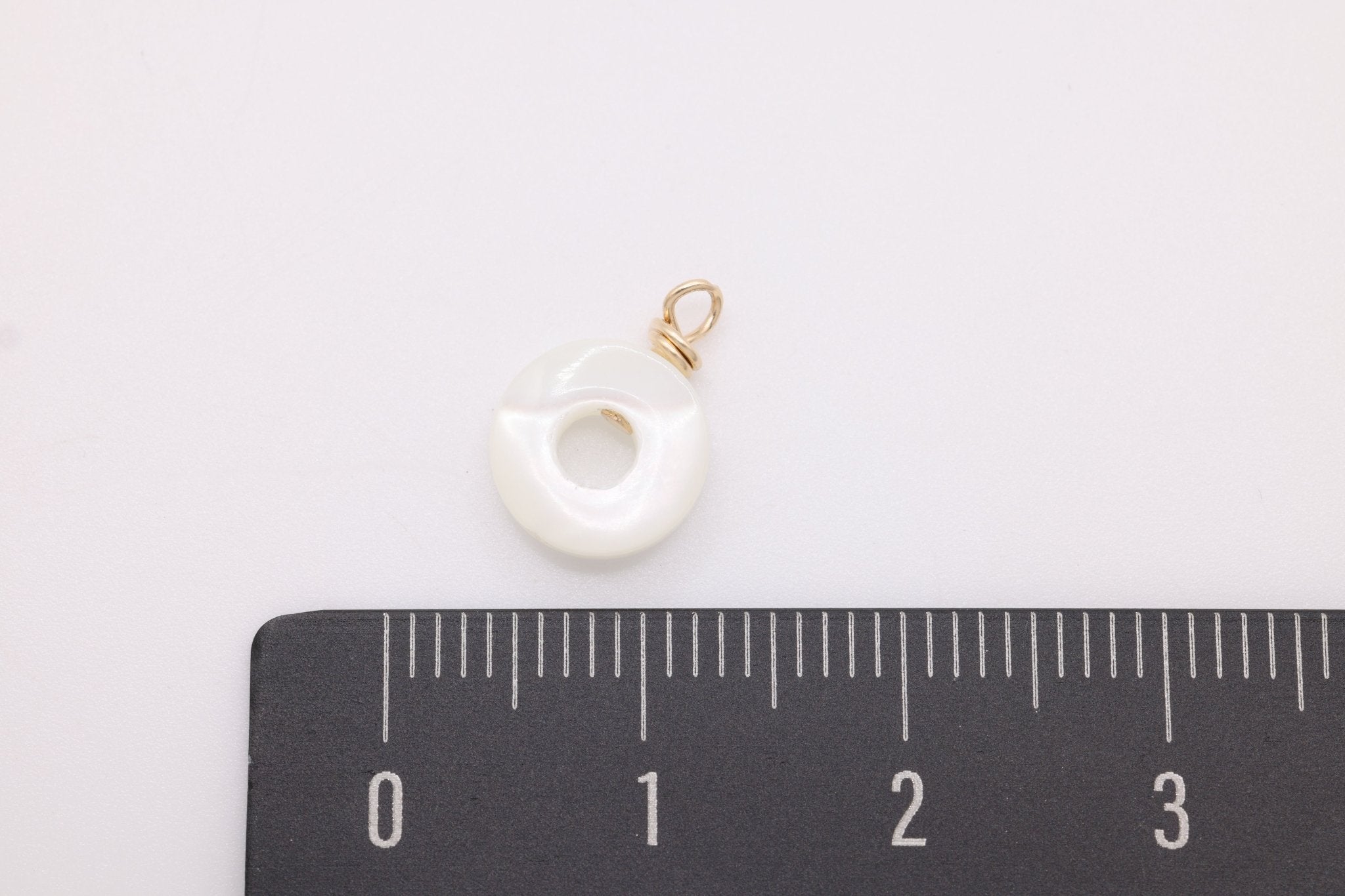 Mother of Pearl Circle Charm, Wholesale, 14/20 Gold - Filled, 10mm, Jewelry Making Charm - HarperCrown