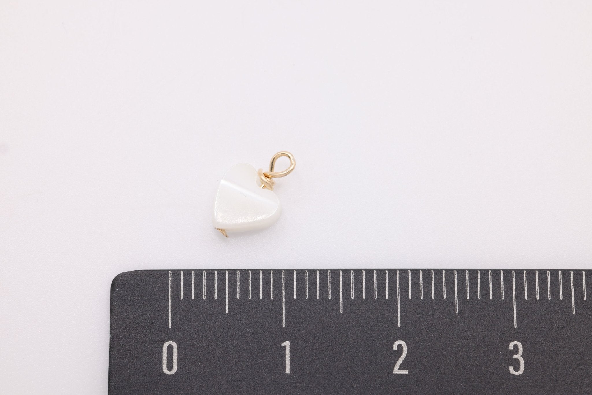 Mother of Pearl Heart Charm, Wholesale, 14/20 Gold - Filled, 7mm x 5mm, Jewelry Making Charm - HarperCrown