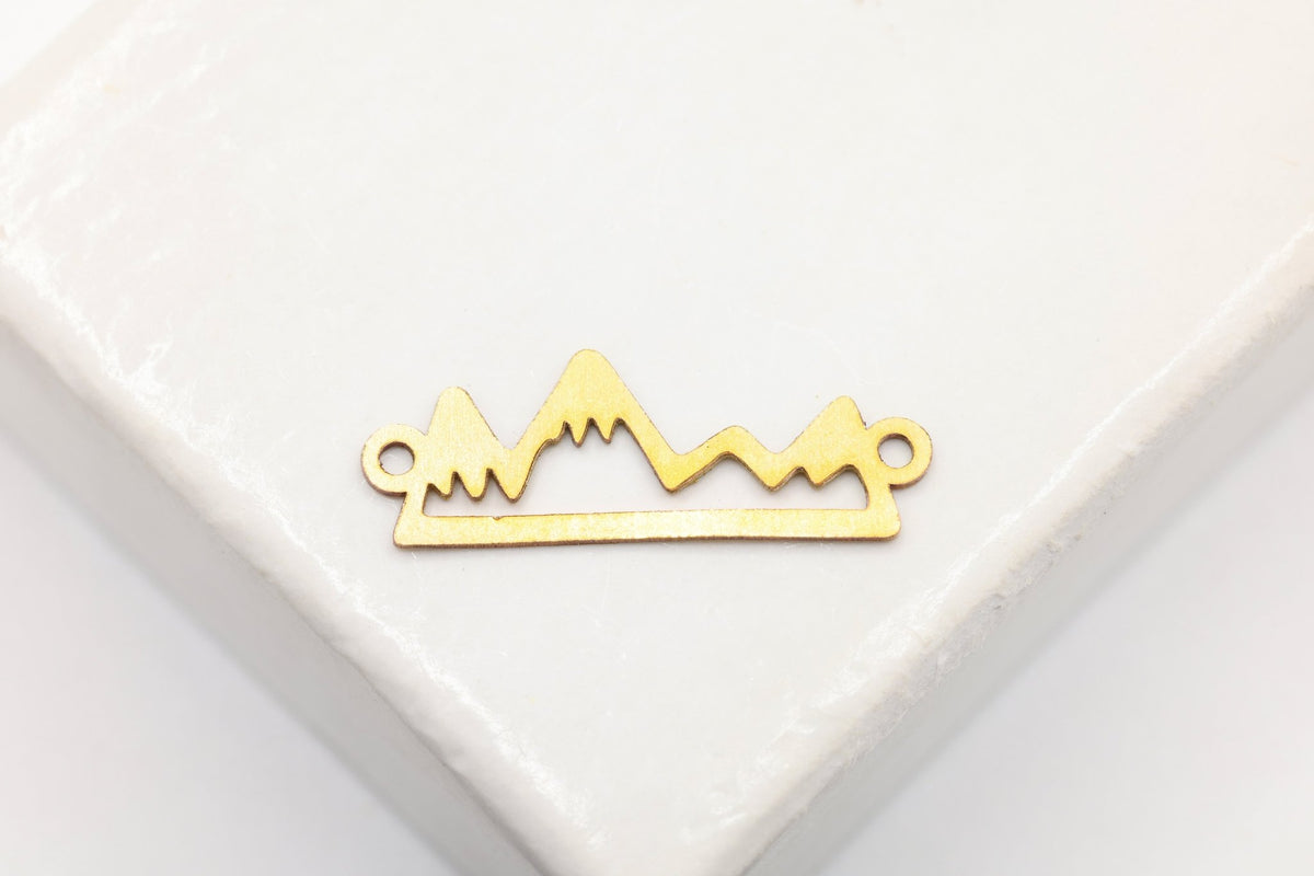 Mountain Range Connector Charm, 14/20 Gold-Filled, 15mm x 6mm, Wholesale, Jewelry Making Charm - HarperCrown