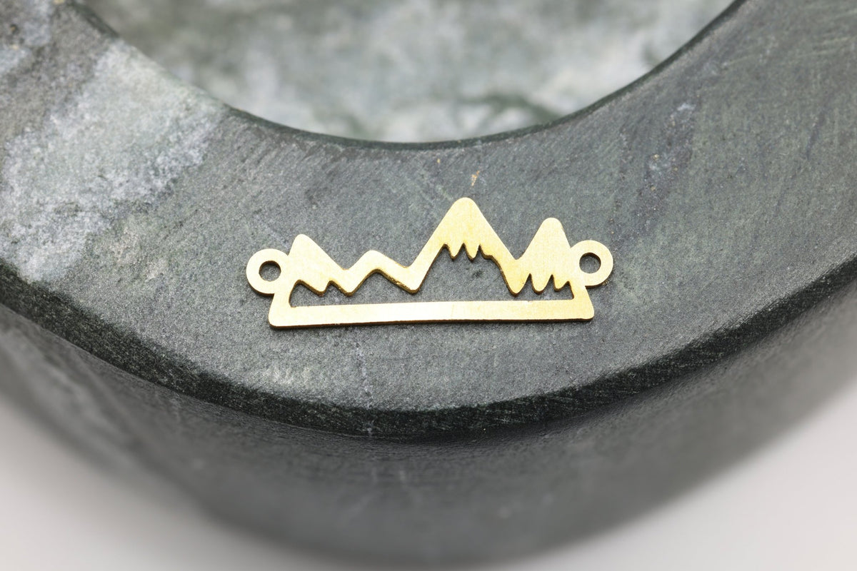 Mountain Range Connector Charm, 14/20 Gold-Filled, 15mm x 6mm, Wholesale, Jewelry Making Charm - HarperCrown