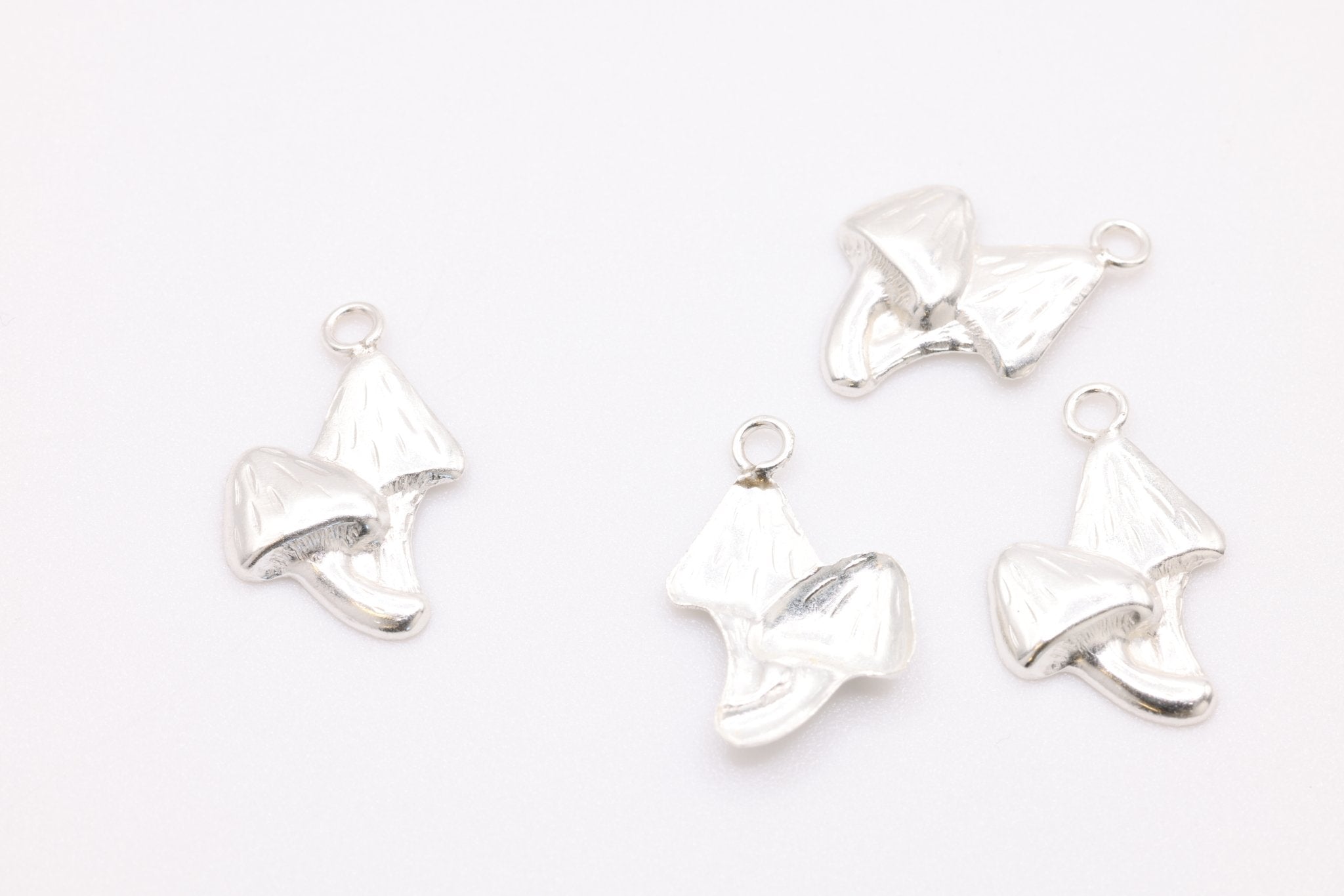 Mushroom Wholesale Charm, 925 Sterling Silver, 12mm x 7mm, Permanent Bulk Jewelry Making Charms - HarperCrown