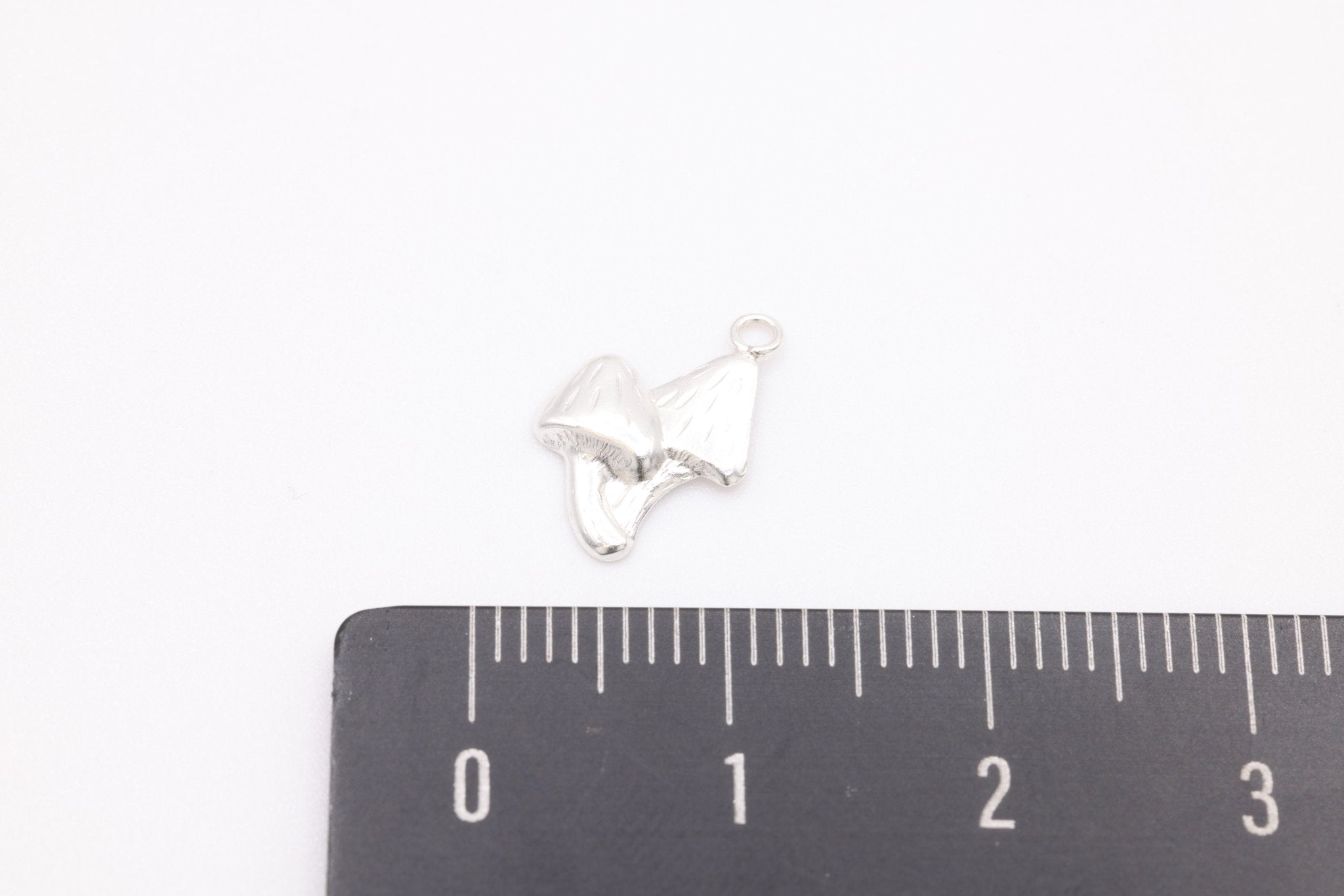 Mushroom Wholesale Charm, 925 Sterling Silver, 12mm x 7mm, Permanent Bulk Jewelry Making Charms - HarperCrown