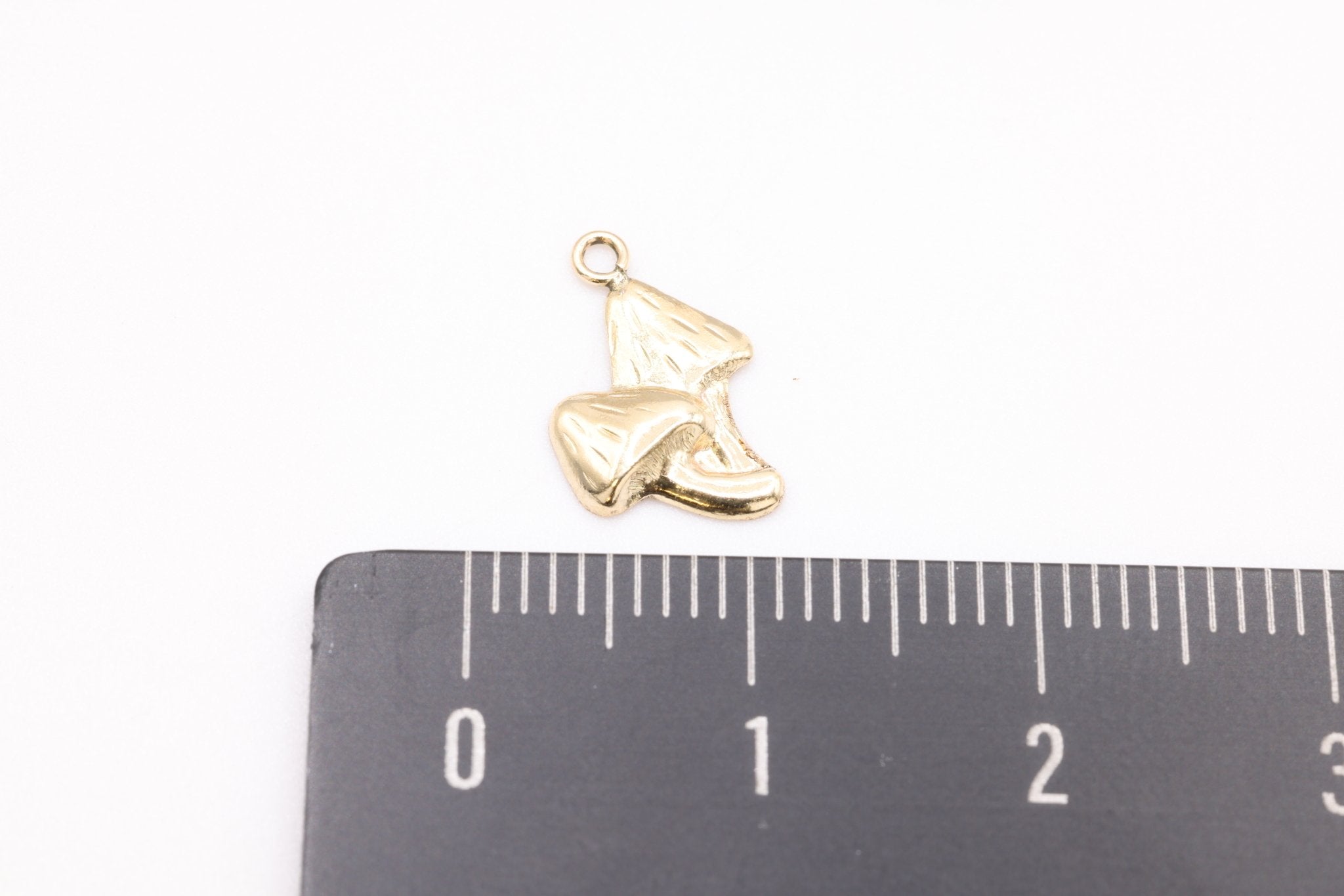 Mushroom Wholesale Charm, Gold - Filled, 12mm x 7mm, Permanent Bulk Jewelry Making Charms - HarperCrown