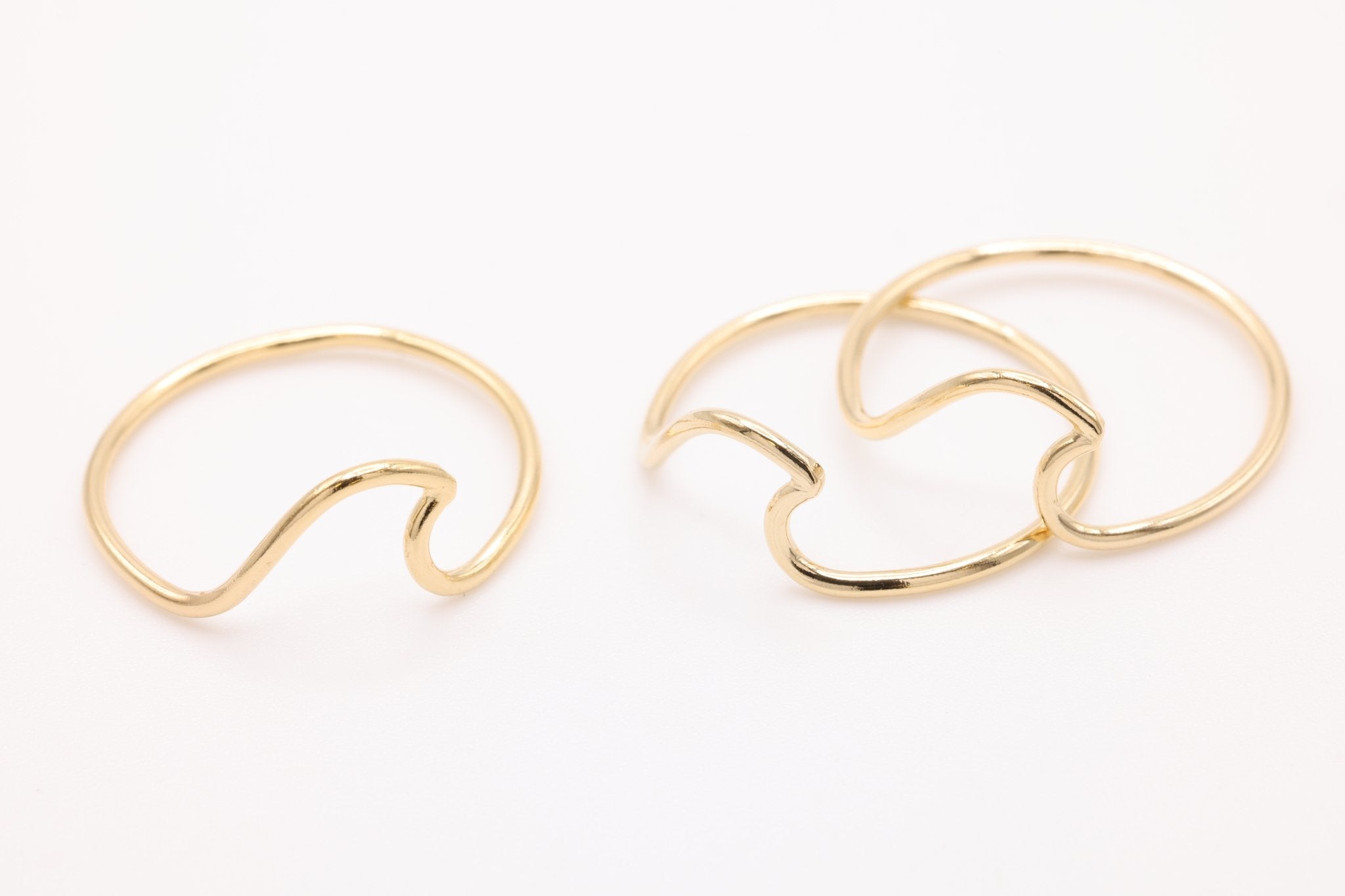 Ocean Ring, Gold - Filled, Dainty Stacking Ocean Ring, Wholesale Bulk DIY Jewelry Making Charms - HarperCrown