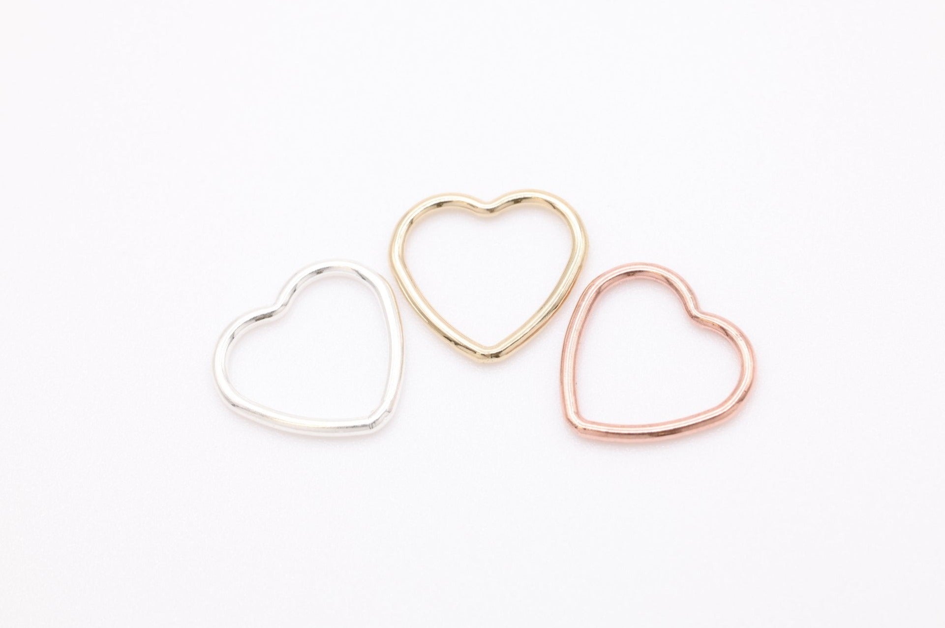 Open Heart Wire Connector Charm, 14K Gold-Filled or Sterling Silver, 20 Gauge Wire - HarperCrown