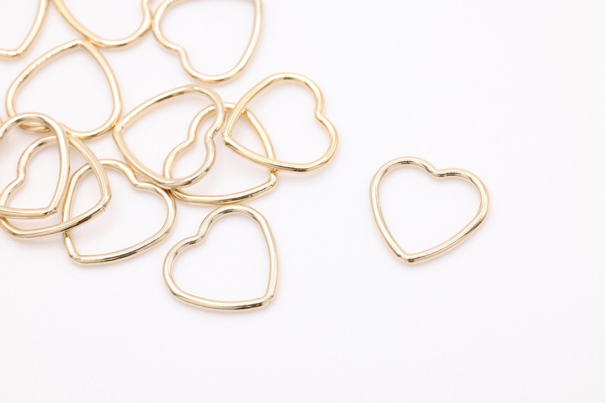 Open Heart Wire Connector Charm, 14K Gold-Filled or Sterling Silver, 20 Gauge Wire - HarperCrown