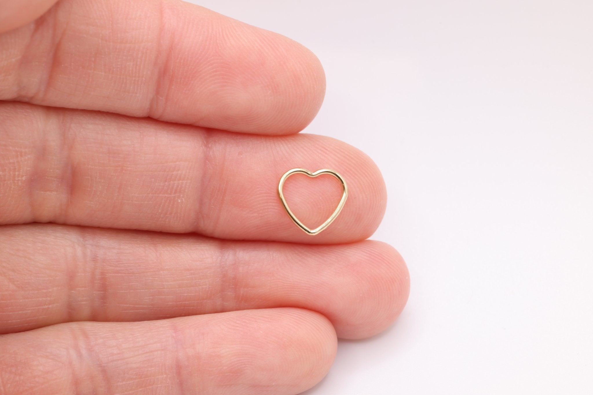 Open Heart Wire Connector Charm, 14K Gold-Filled or Sterling Silver, 20 Gauge Wire - HarperCrown