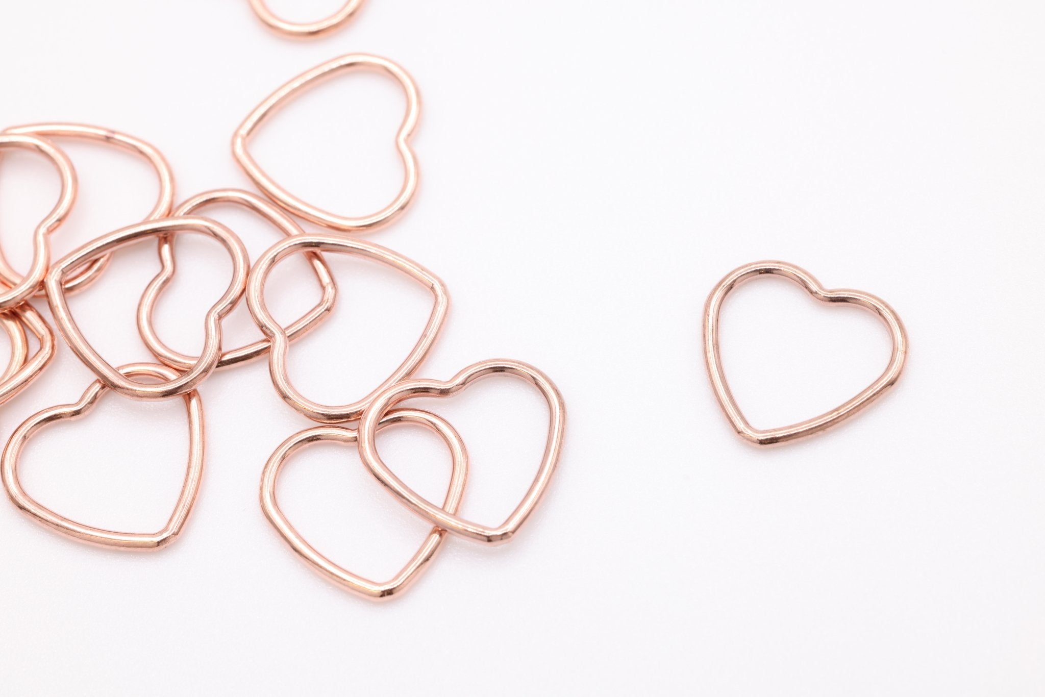 Open Heart Wire Connector Charm, 14K Gold-Filled or Sterling Silver, 20 Gauge Wire - HarperCrown