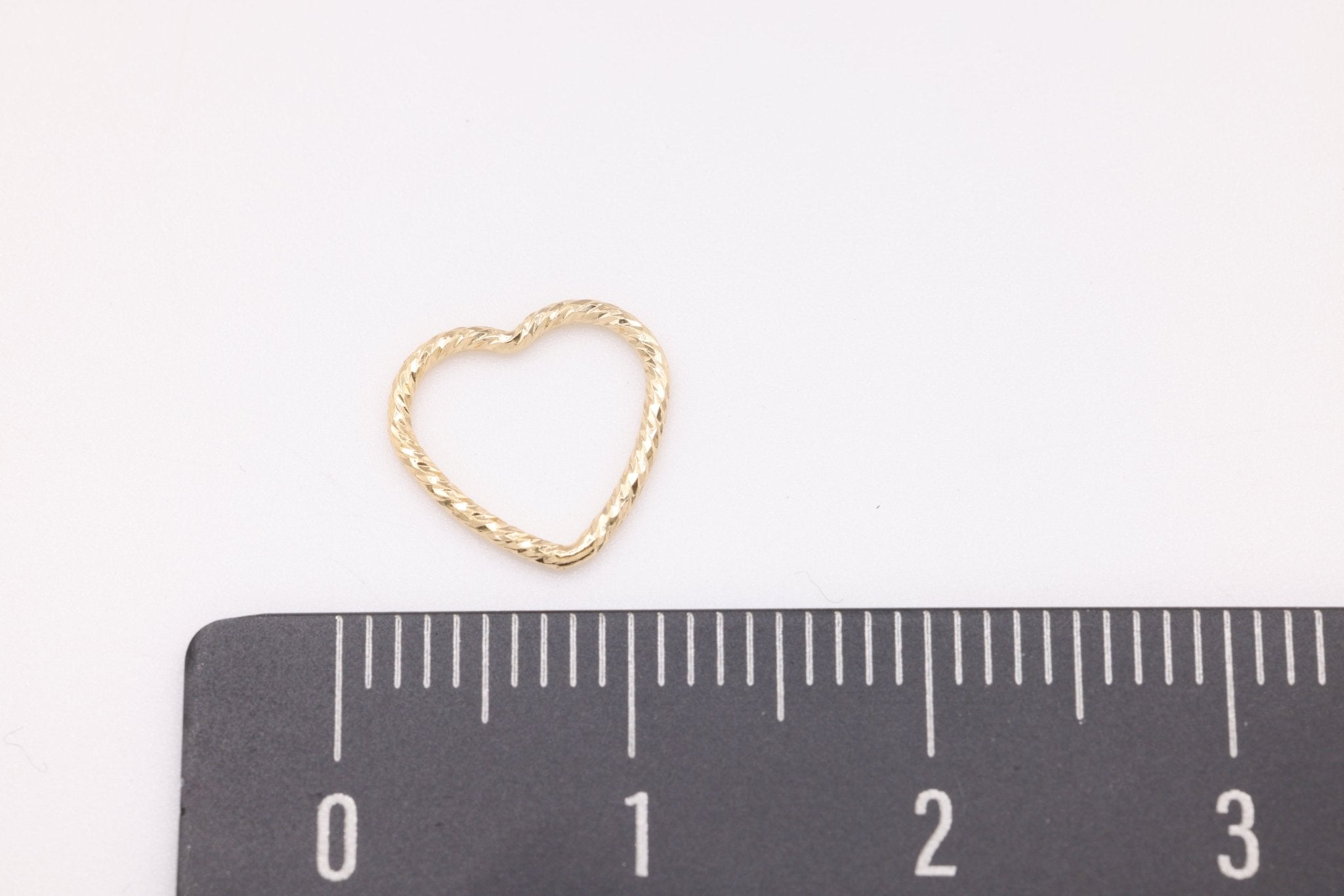 Open Sparkle Heart Wire Connector Charm, Wholesale, 14/20 Gold - Filled, 10mm, Wholesale Jewelry Making Charms - HarperCrown