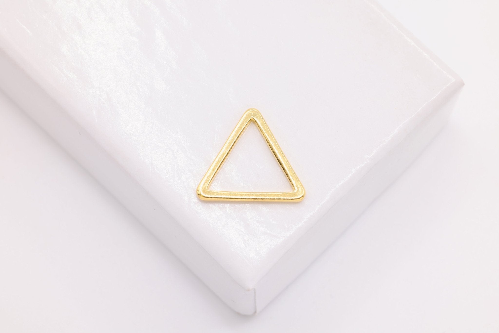 Open Triangle Connector Charm, Wholesale, 14K Gold, 12mm x 12mm - HarperCrown