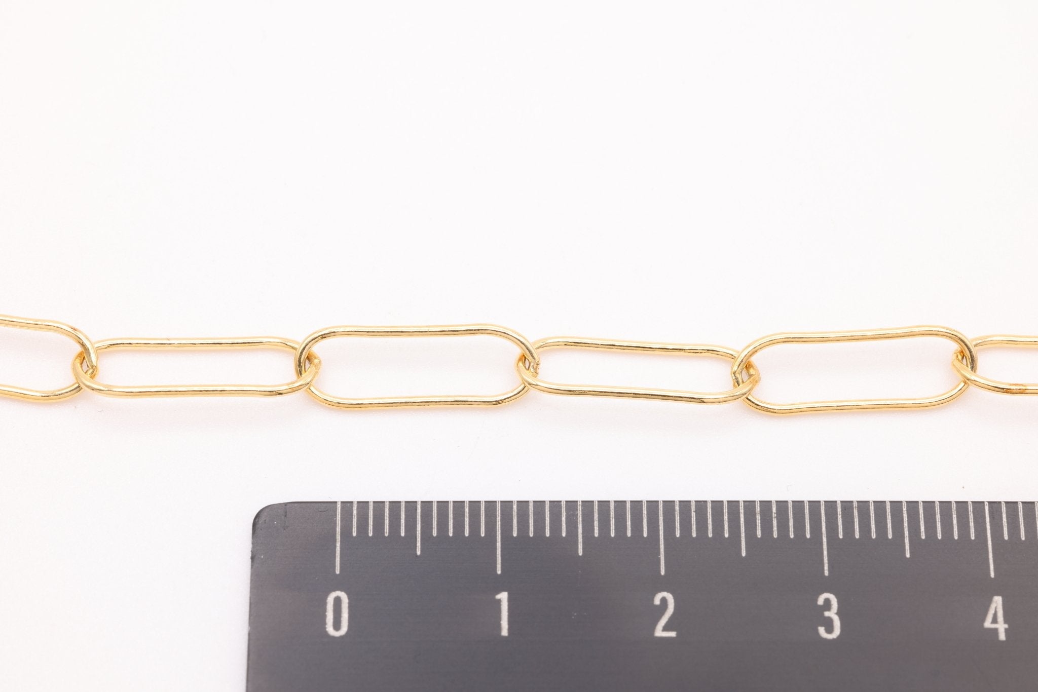 Paperclip Chain, Gold - Filled, 15mm x 5mm, Bulk DIY Spool Pay Per Foot Jewelry Making Chain - HarperCrown