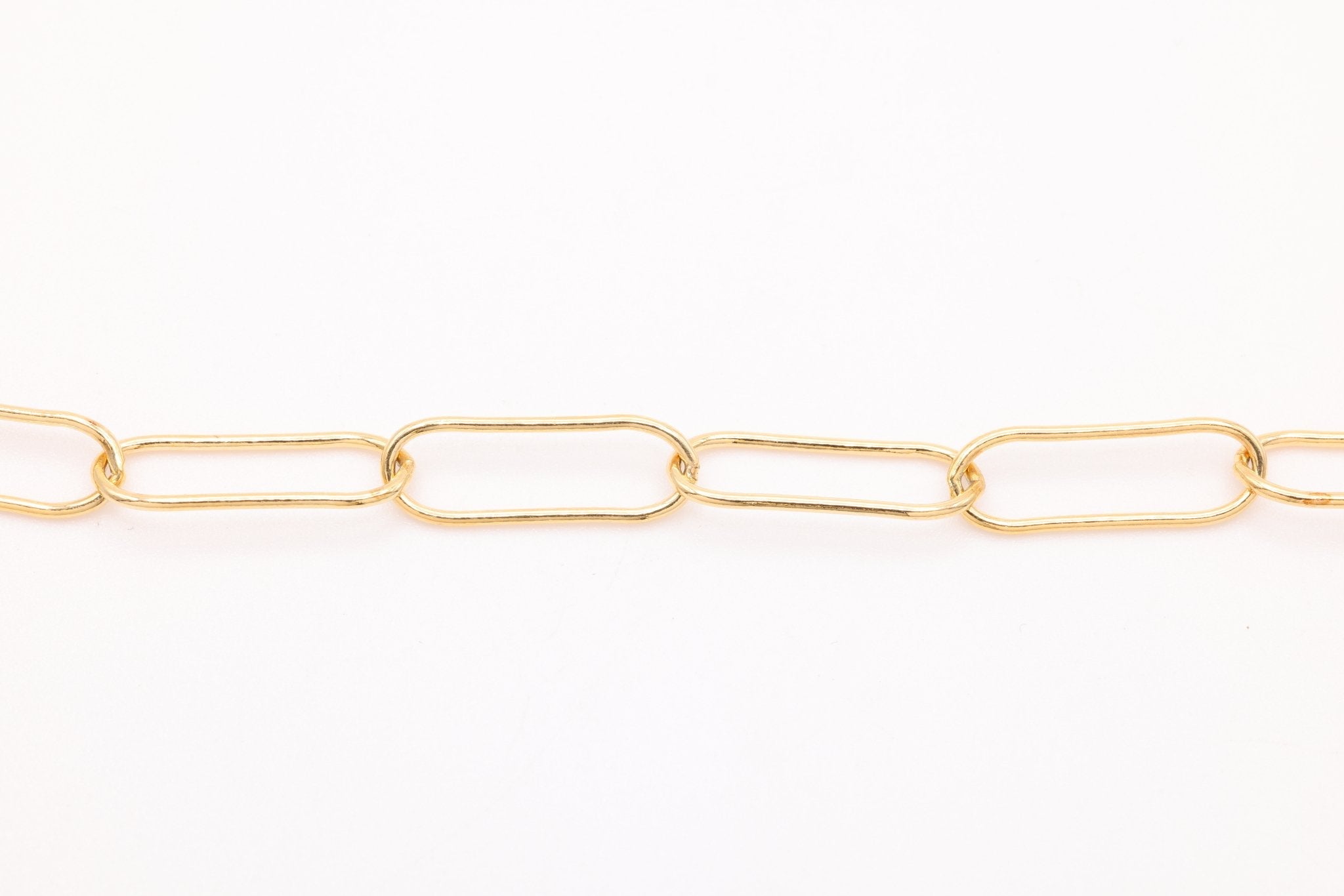 Paperclip Chain, Gold - Filled, 15mm x 5mm, Bulk DIY Spool Pay Per Foot Jewelry Making Chain - HarperCrown