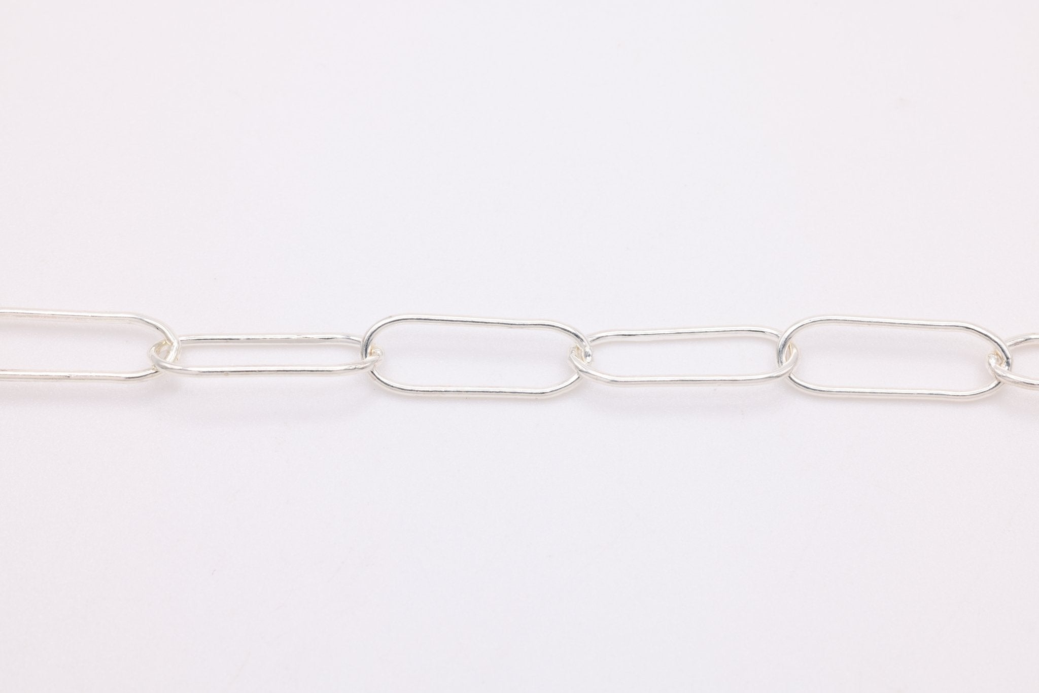 Paperclip Chain, Sterling Silver, 15mm x 5mm, Bulk DIY Spool Pay Per Foot Jewelry Making Chain - HarperCrown