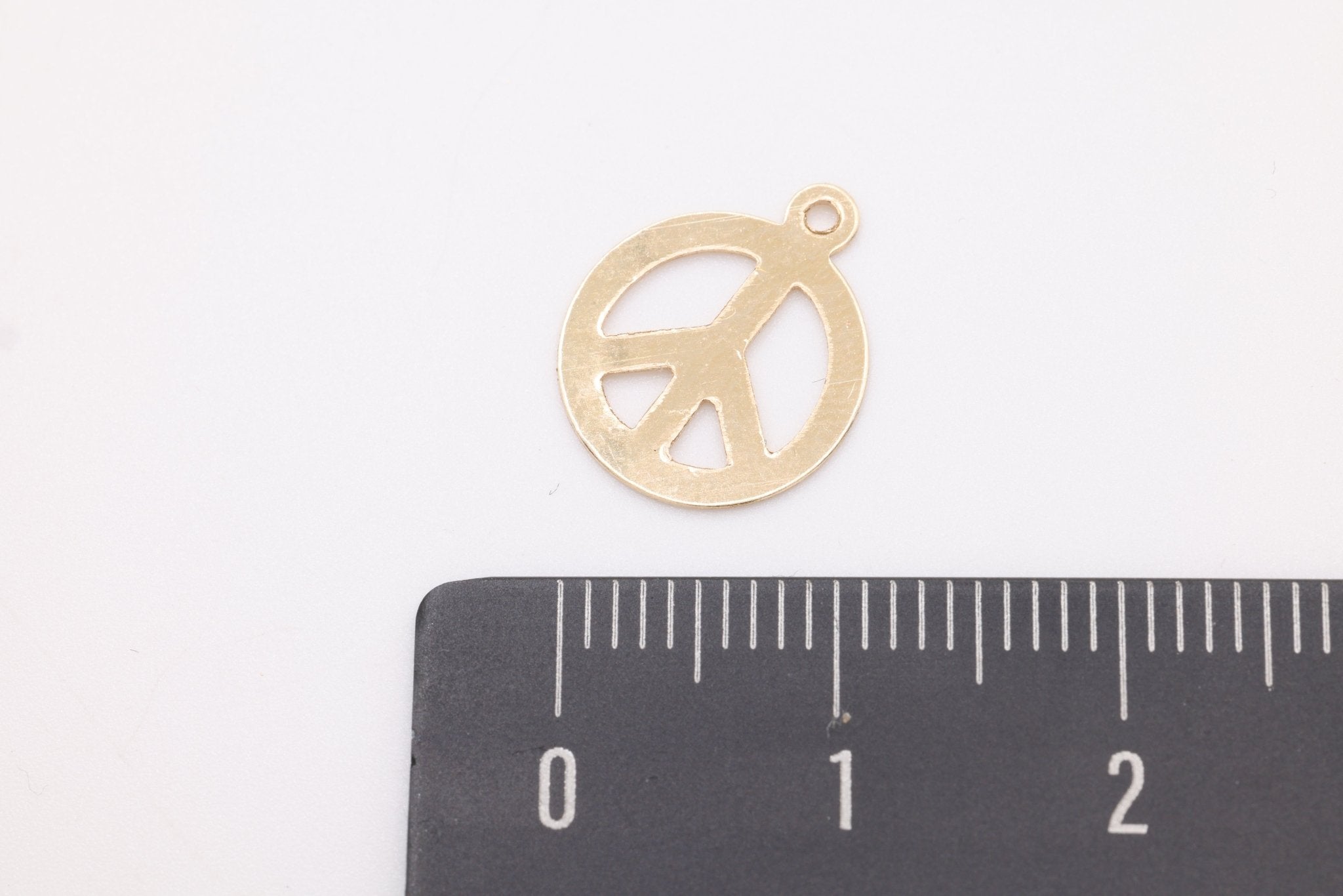 Peace Symbol Charm, Wholesale, 14/20 Gold - Filled, 11mm - HarperCrown
