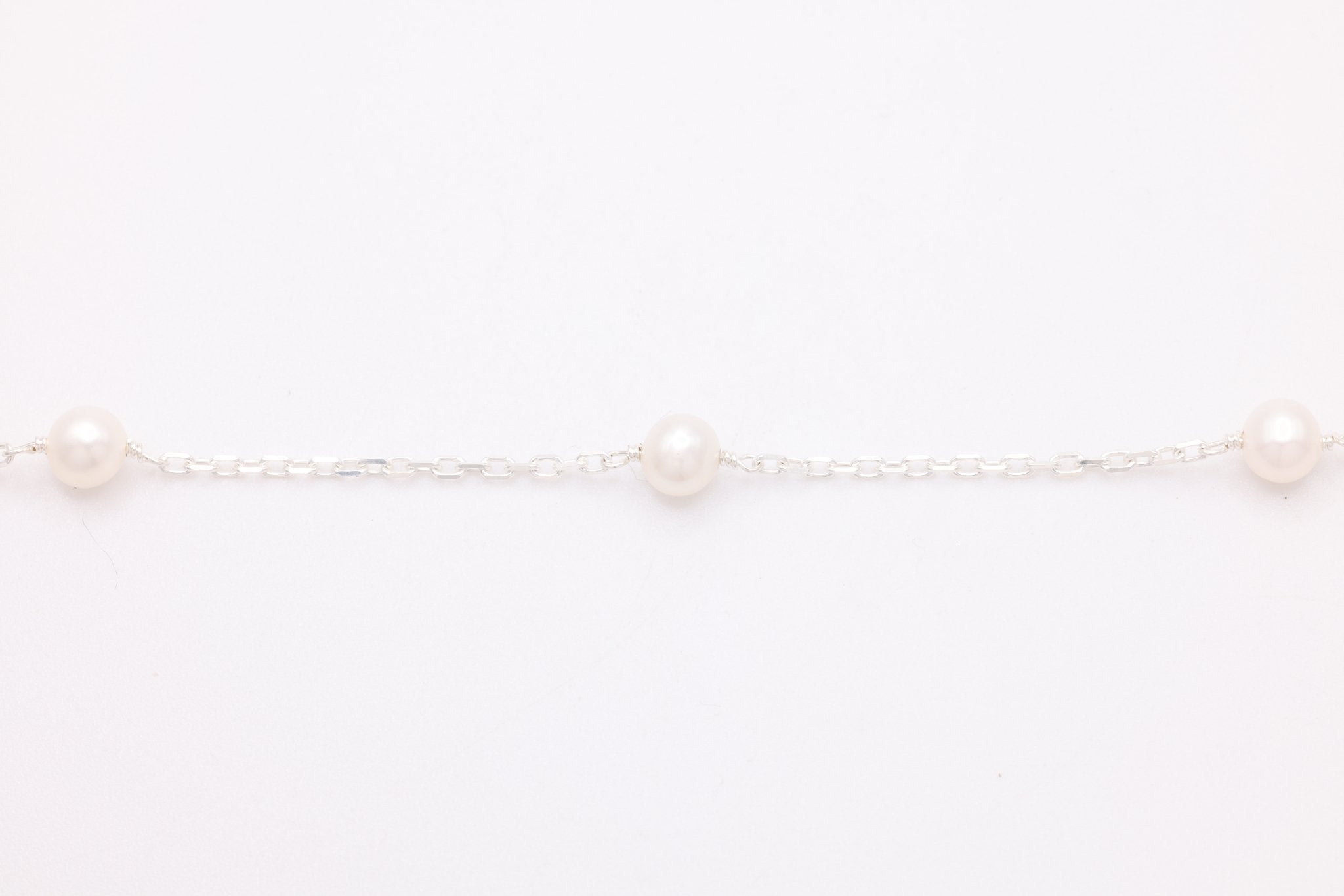 Pearl Satellite Chain, Sterling Silver, 4mm x 4mm, Bulk DIY Spool Pay Per Foot Jewelry Making Chain - HarperCrown