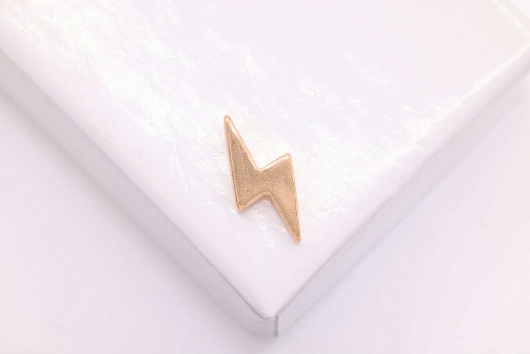 Pink Rose Gold Vermeil Lightning Bolt Charm - 22k rose gold plated Sterling Silver Lightning Thunder Bolt Beads, Tiny Small Thunder Bolt, 311 - HarperCrown