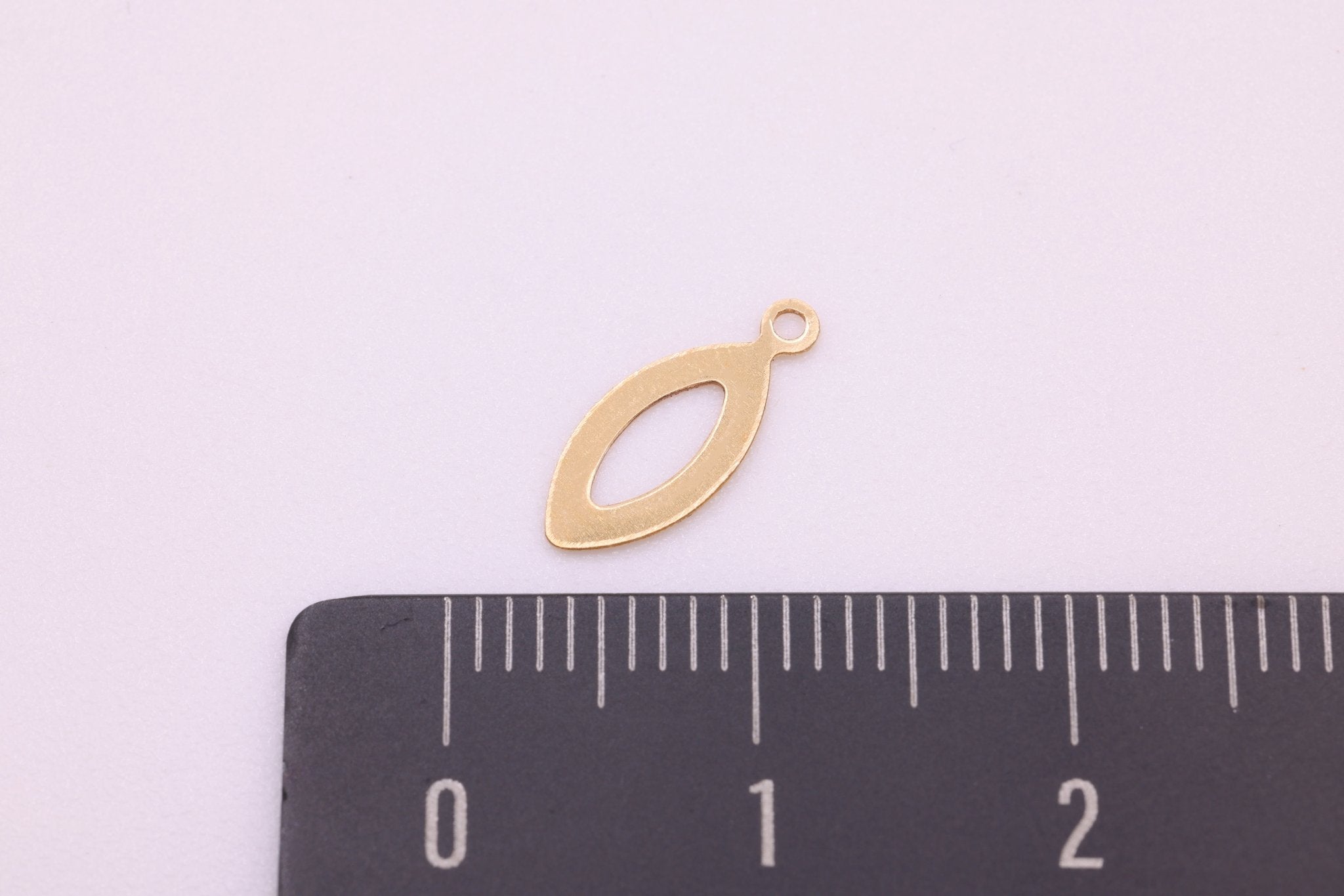 Pointed Oval Marquise Open Cut Out Teardrop Charm, Wholesale, 14/20 Gold - Filled, 12mm x 5mm, Jewelry Making Charm - HarperCrown
