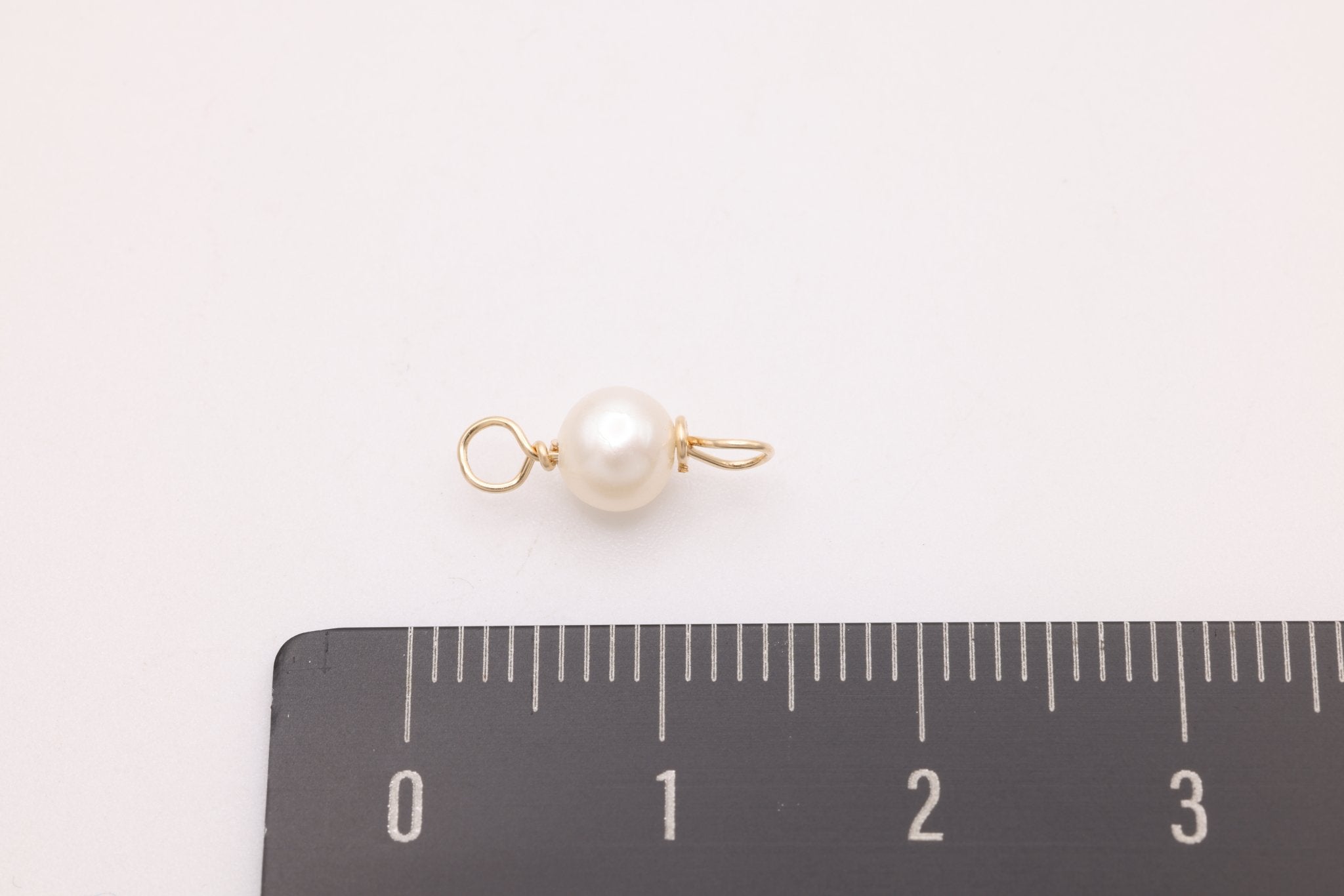 Potato Freshwater Pearl Connector Charm, Gold - Filled, 12mm x 5mm, Wire Wrapped Pearl, Bulk DIY Wholesale Jewelry Making Charm - HarperCrown
