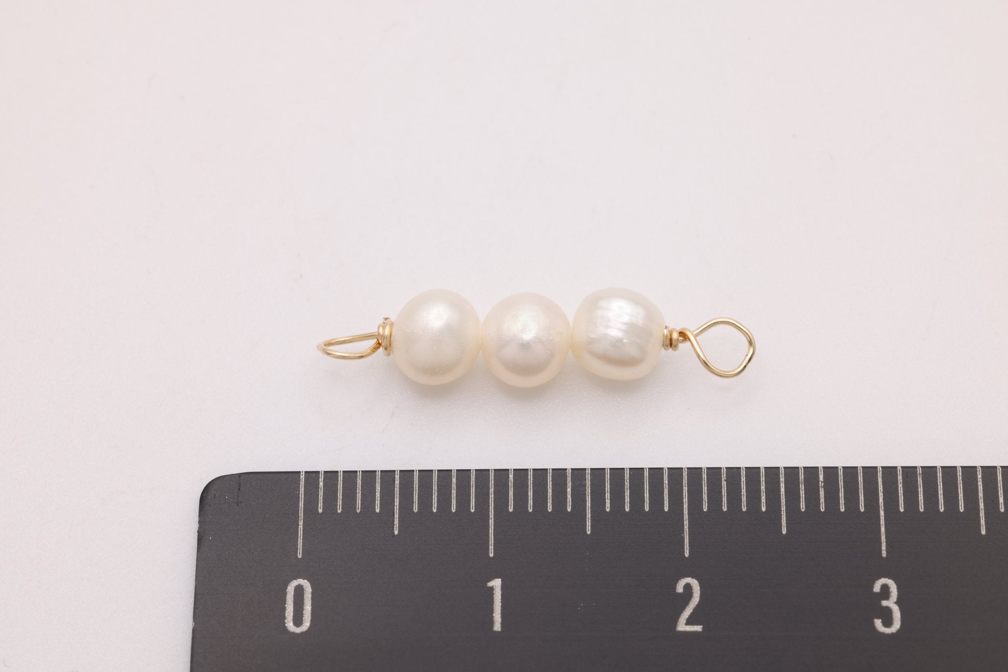 Potato Freshwater Pearl Connector Charm, Gold - Filled, 23mm x 5mm, Wire Wrapped Pearl, Bulk DIY Wholesale Jewelry Making Charm - HarperCrown