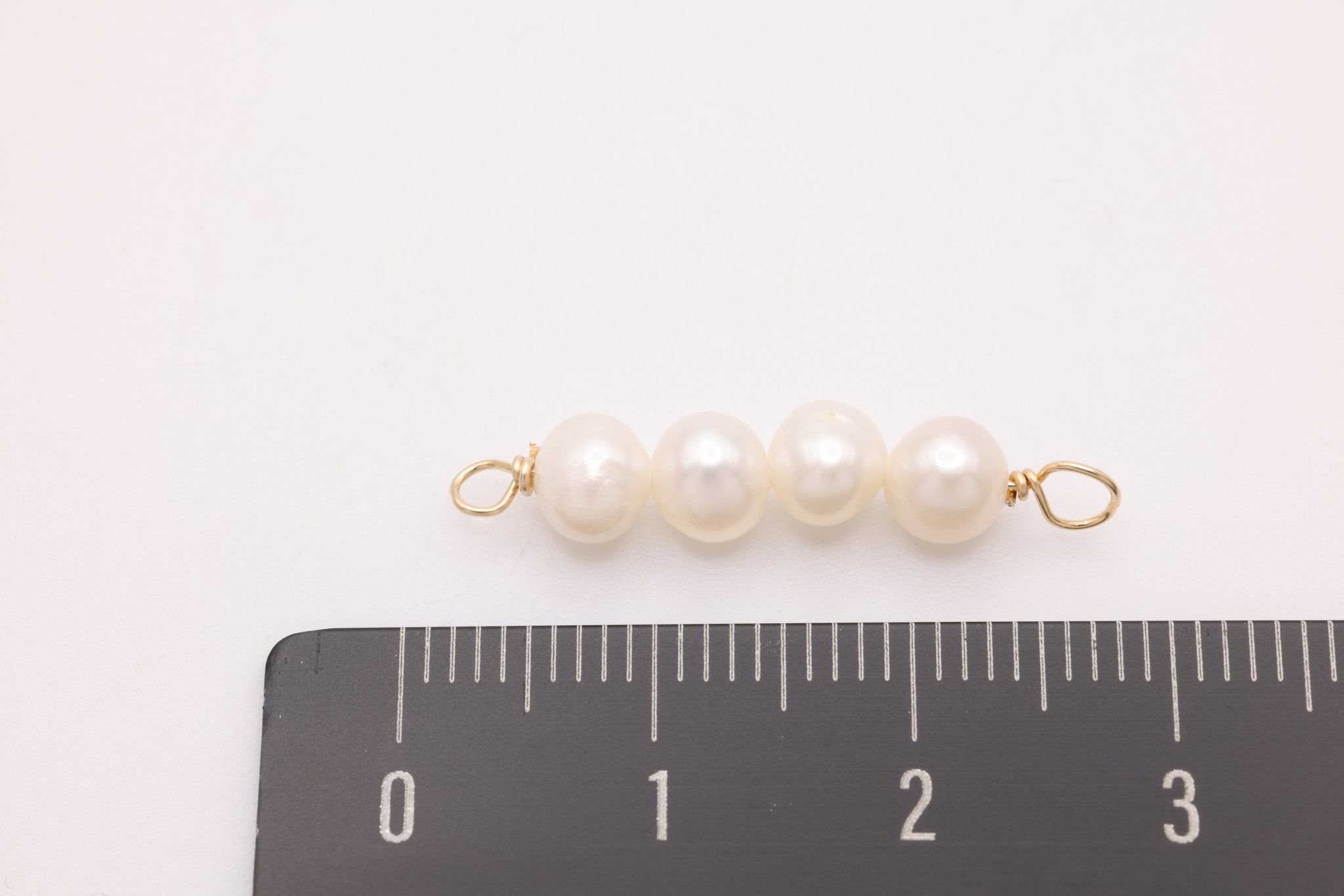 Potato Freshwater Pearl Connector Charm, Gold - Filled, 26mm x 5mm, Wire Wrapped Pearl, Bulk DIY Wholesale Jewelry Making Charm - HarperCrown
