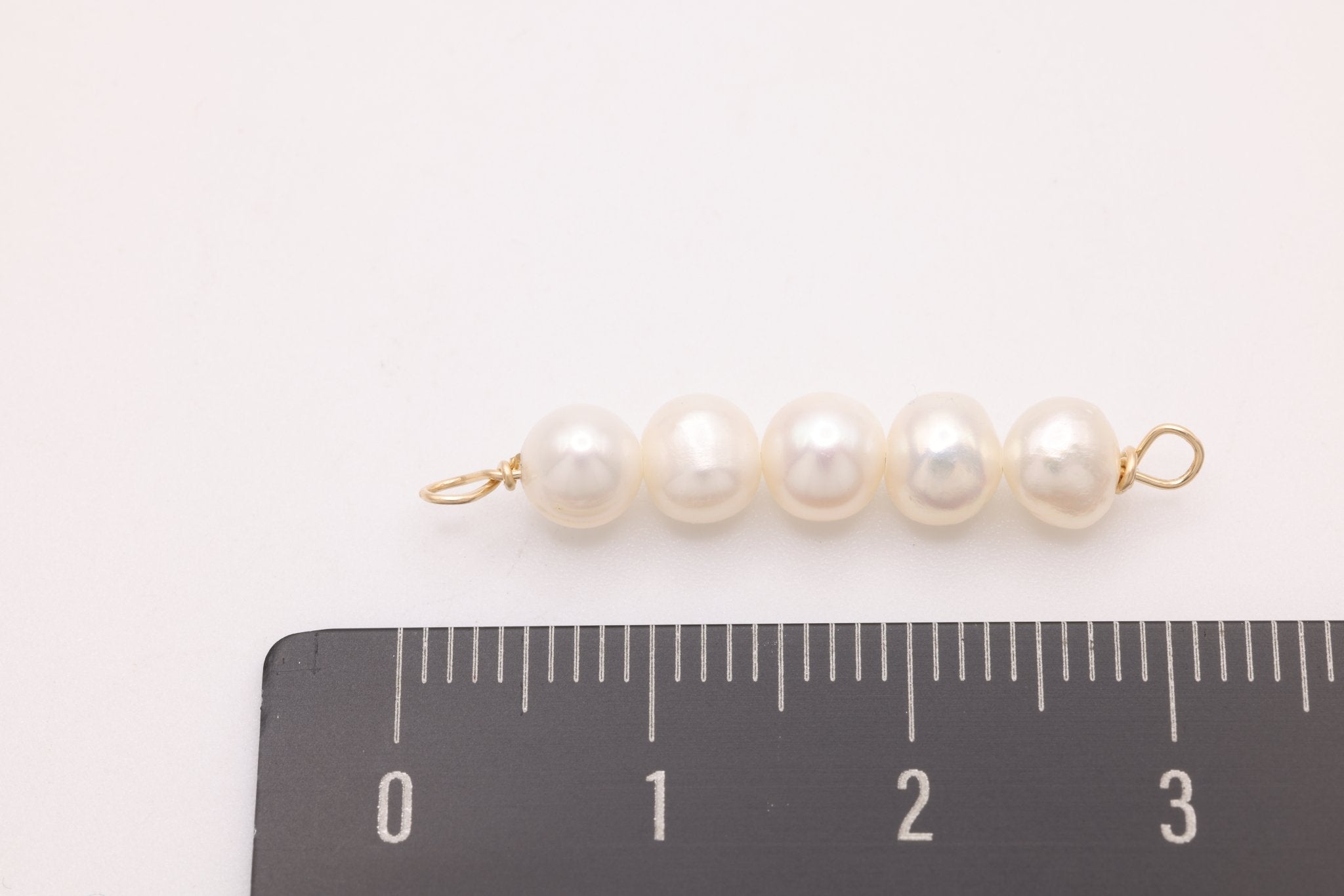 Potato Freshwater Pearl Connector Charm, Gold - Filled, 30mm x 5mm, Wire Wrapped Pearl, Bulk DIY Wholesale Jewelry Making Charm - HarperCrown