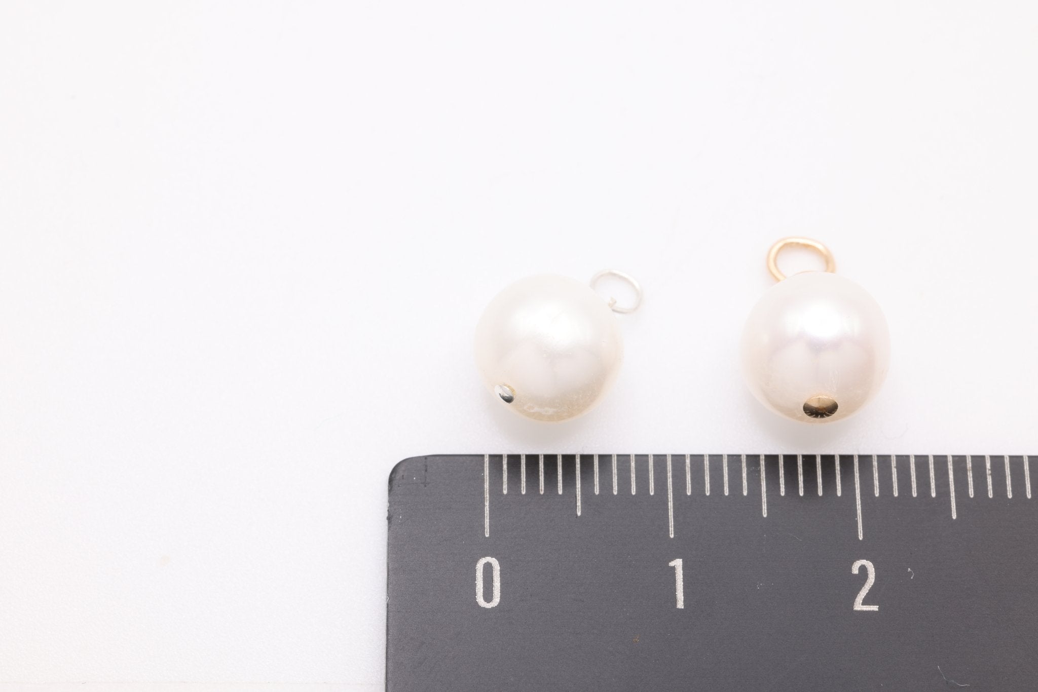 Potato Pearl Drop Charm, Sterling Silver, 12mm x 8mm, Wire Wrapped Pearl, Bulk DIY Wholesale Jewelry Making Charm - HarperCrown