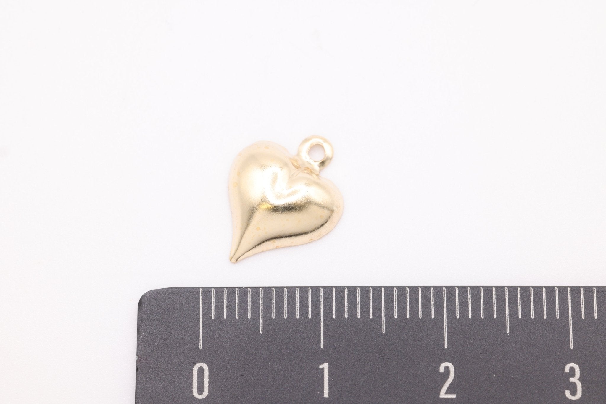 Puffy Heart Charm, Wholesale, 14/20 Gold - Filled, 12mm x 10mm, Small Heart Permanent Jewelry - HarperCrown