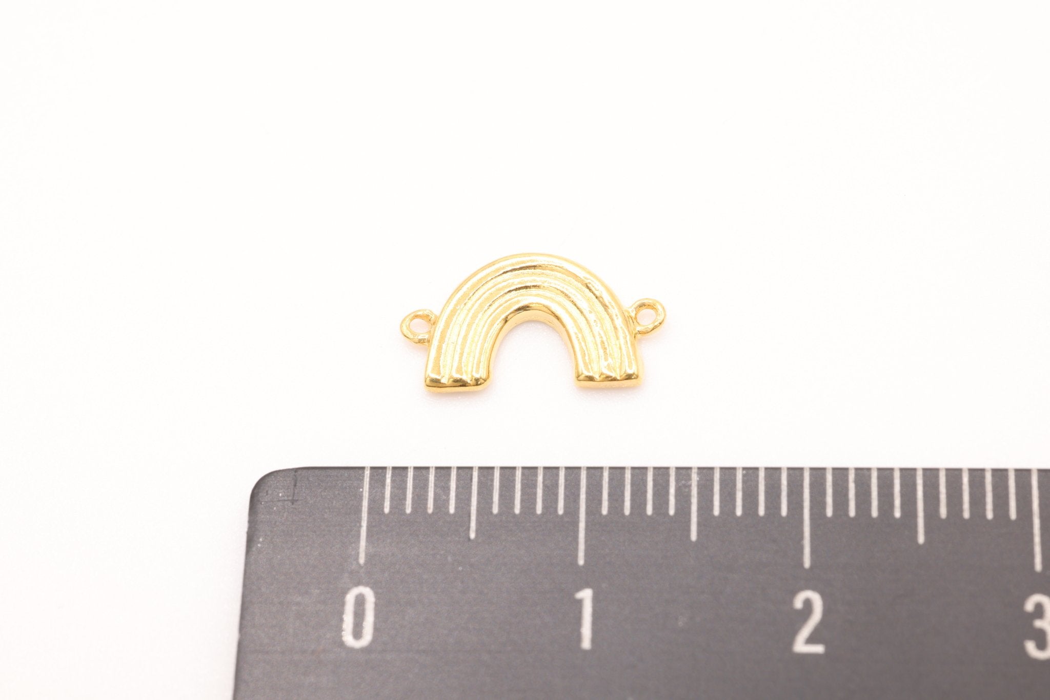 Rainbow Connector Charm, 14K Solid Gold, Jewelry Making Charm - HarperCrown