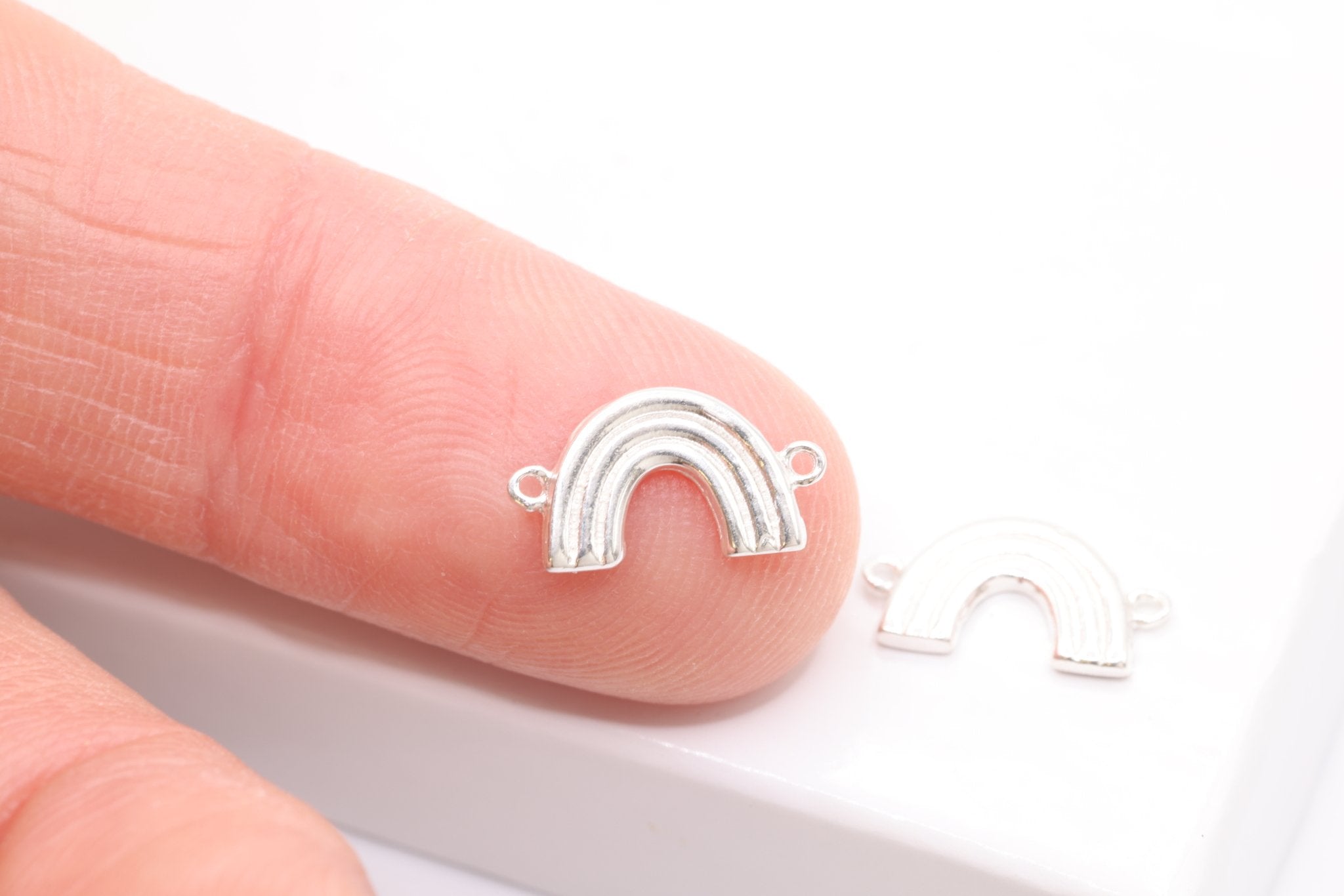 Rainbow Connector Charm, 925 Sterling Silver, Jewelry Making Charm - HarperCrown