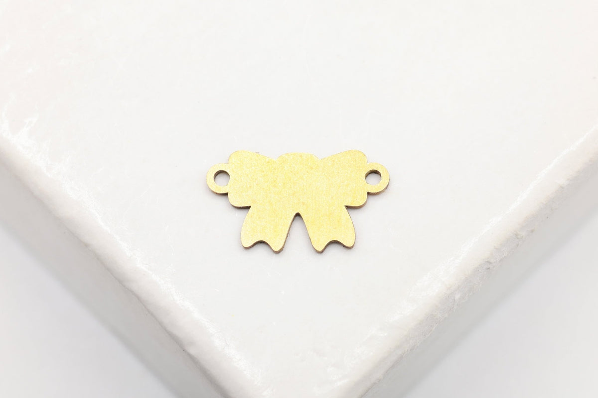 Ribbon Bow Connector Charm, 14/20 Gold-Filled, 10mm x 5mm, Wholesale, Jewelry Making Charm - HarperCrown