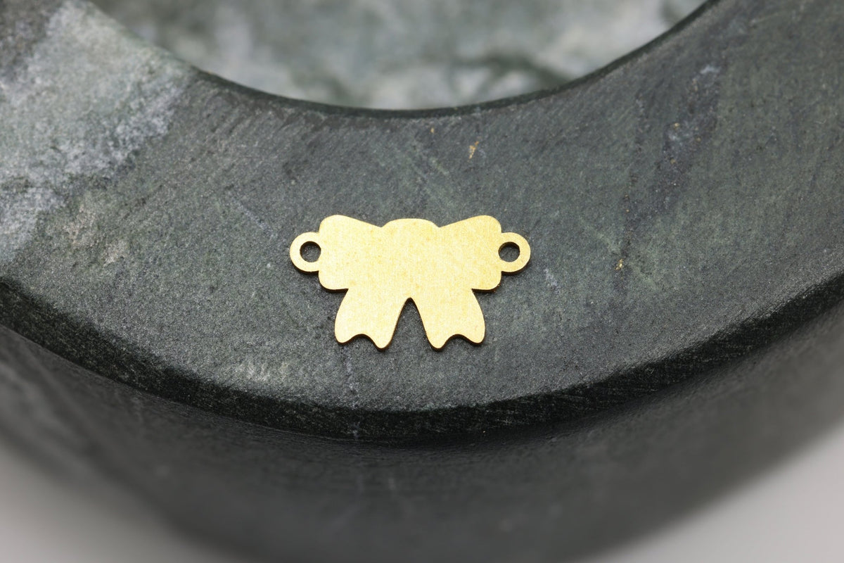 Ribbon Bow Connector Charm, 14/20 Gold-Filled, 10mm x 5mm, Wholesale, Jewelry Making Charm - HarperCrown