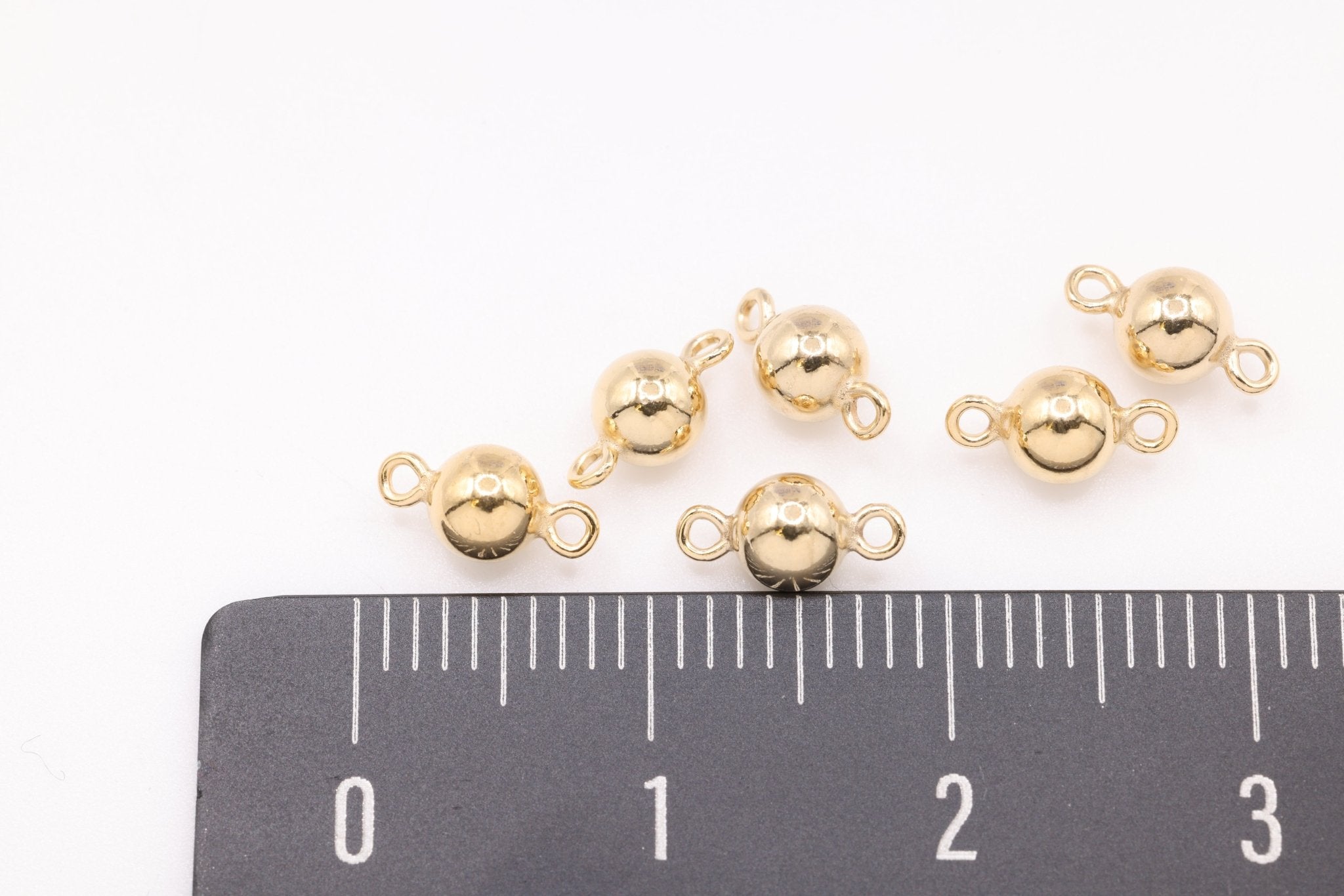 Round Ball Bead Connector Charm, 14/20 Gold - Filled, Permanent Jewelry Bead Connector Link - HarperCrown