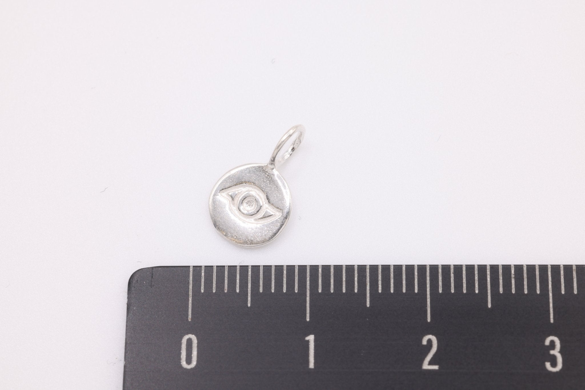 Round Wholesale Evil Eye Charm - Vermeil 22k Gold plated 925 Silver, Third Eye Charm, Small Evil Eye Ra Charm, Chakra, lucky eye, Yoga Charm, 410 - HarperCrown