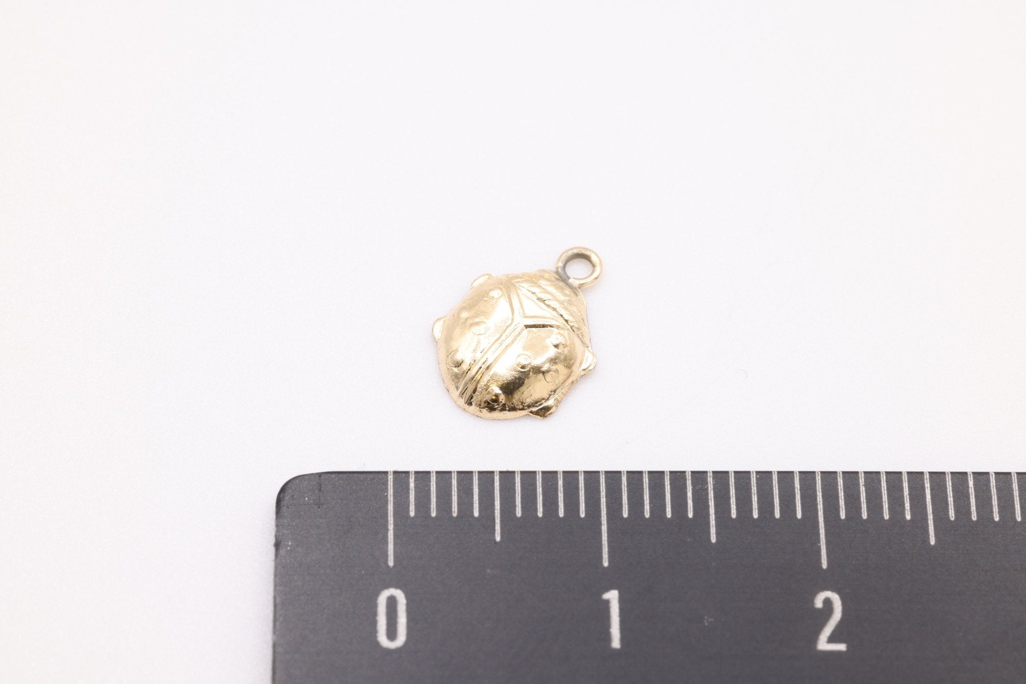 Scarab Beetle Wholesale Charm, Gold - Filled, 9mm x 7mm, Permanent Bulk Jewelry Making Charms - HarperCrown