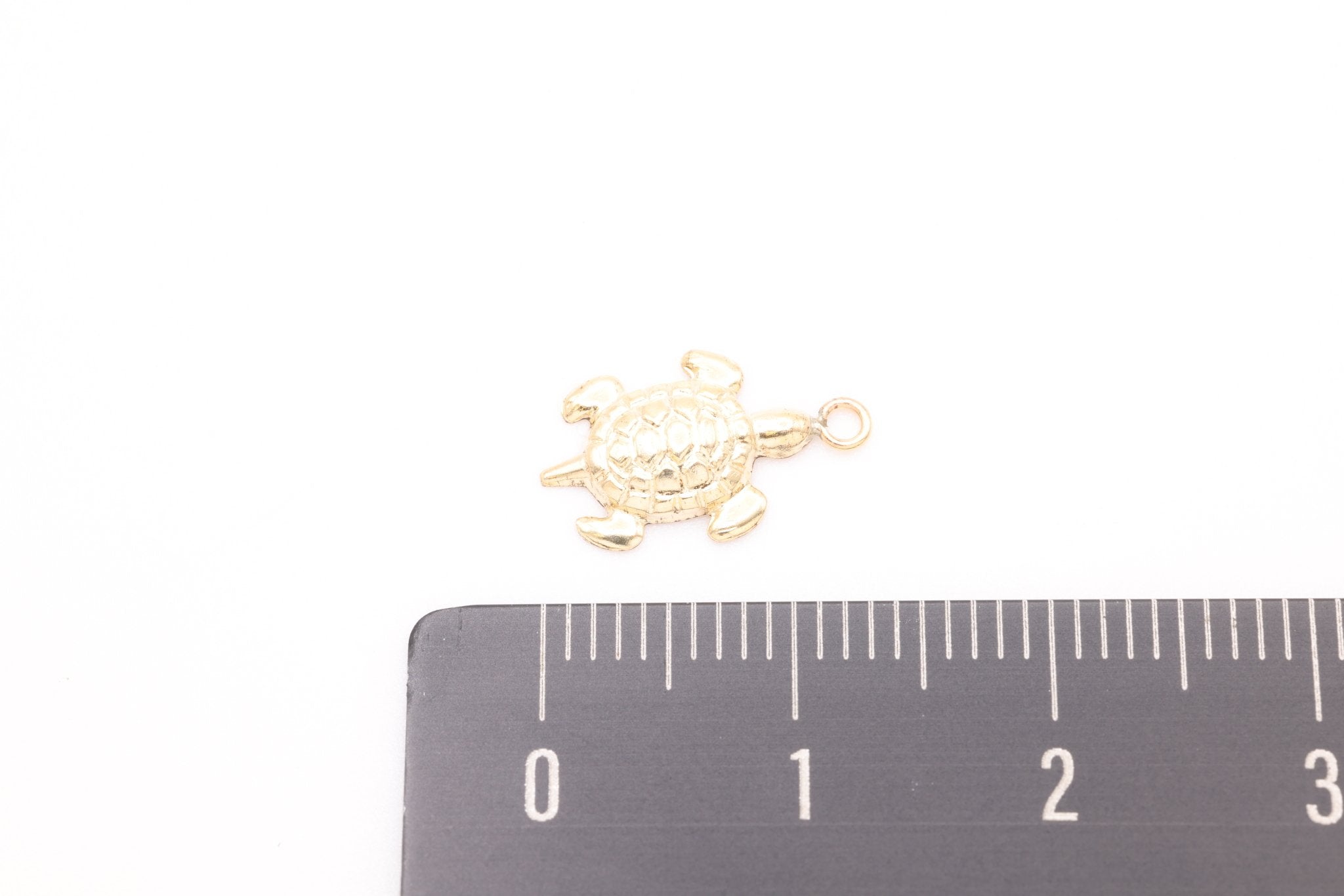 Sea Turtle Charm, Gold - Filled, 13mm x 7mm, Bulk DIY Wholesale Jewelry Making Charm - HarperCrown