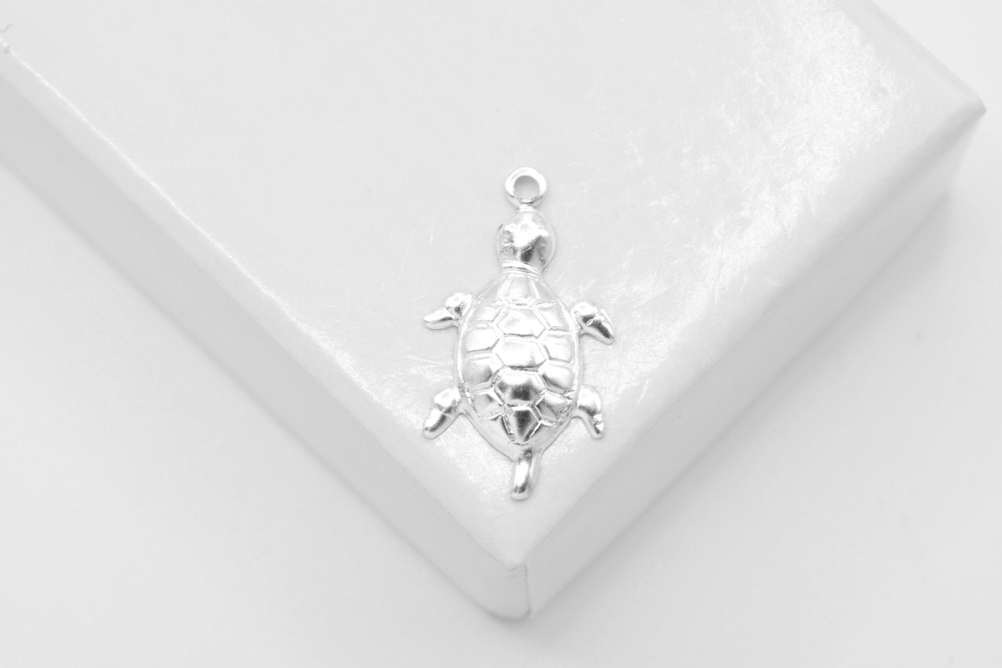 Sea Turtle Charm, Wholesale, 925 Sterling Silver, 15mm x 9mm - HarperCrown