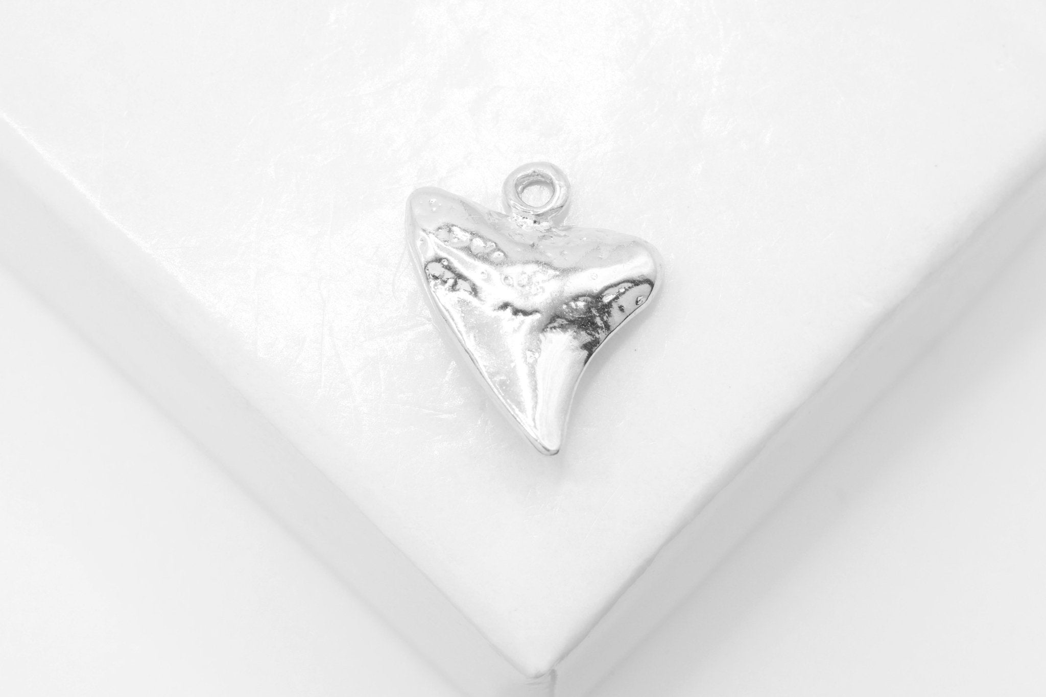 Shark Tooth Charm, Wholesale, 925 Sterling Silver, 15mm x 10mm - HarperCrown