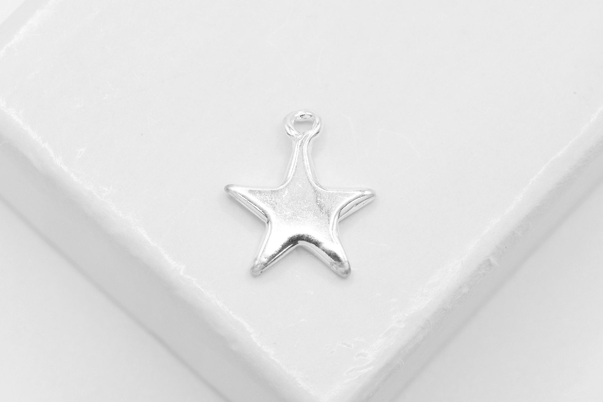 Shiny Gold Vermeil Star Blank Charm, Sterling Silver Star Charm, Small Gold Star Blanks, Pentagon Charm, Beads - HarperCrown